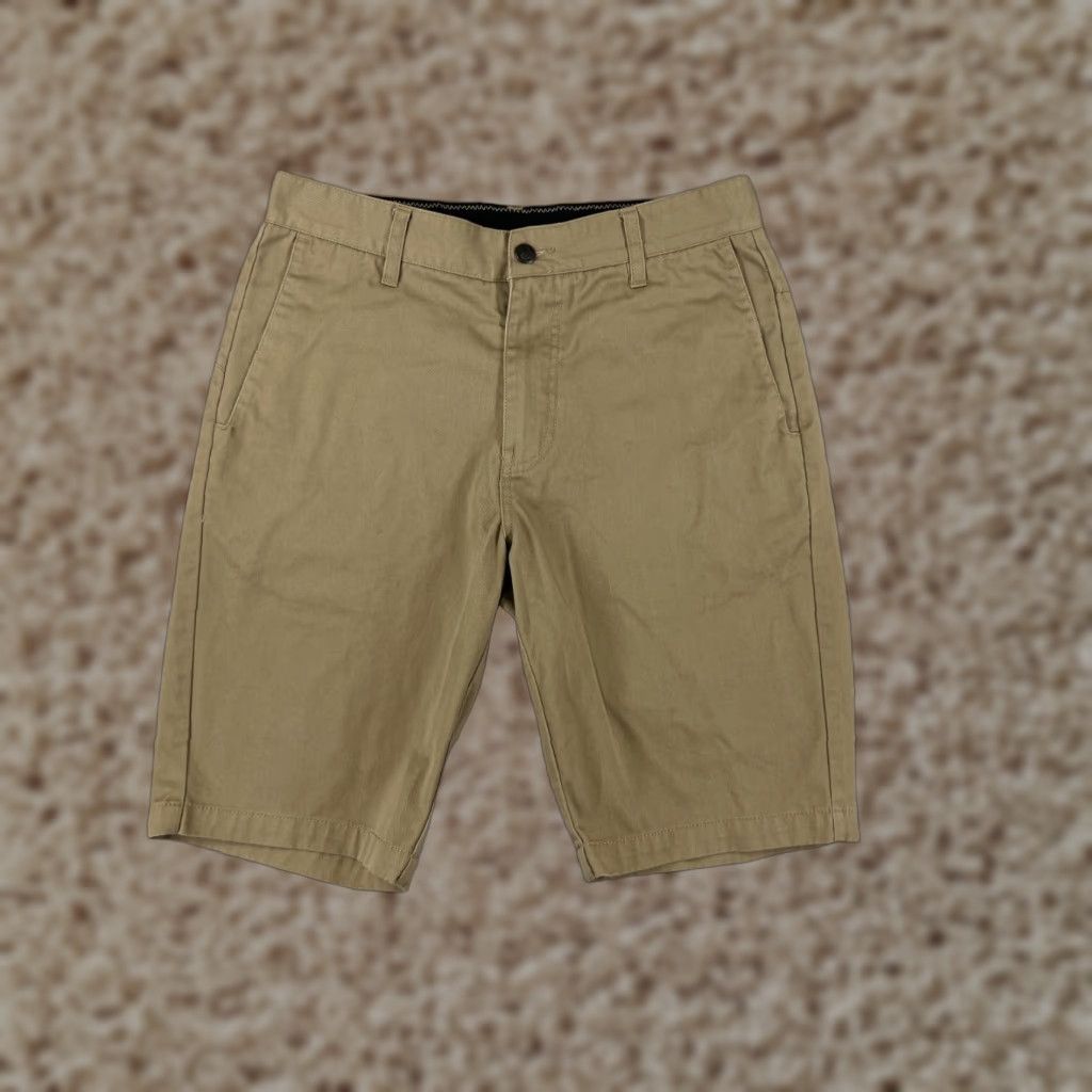 Volcom Volcom Mens Shorts 29 Beige Chino Canvas Beach Casual Cotton Blend Size US 29 - 1 Thumbnail