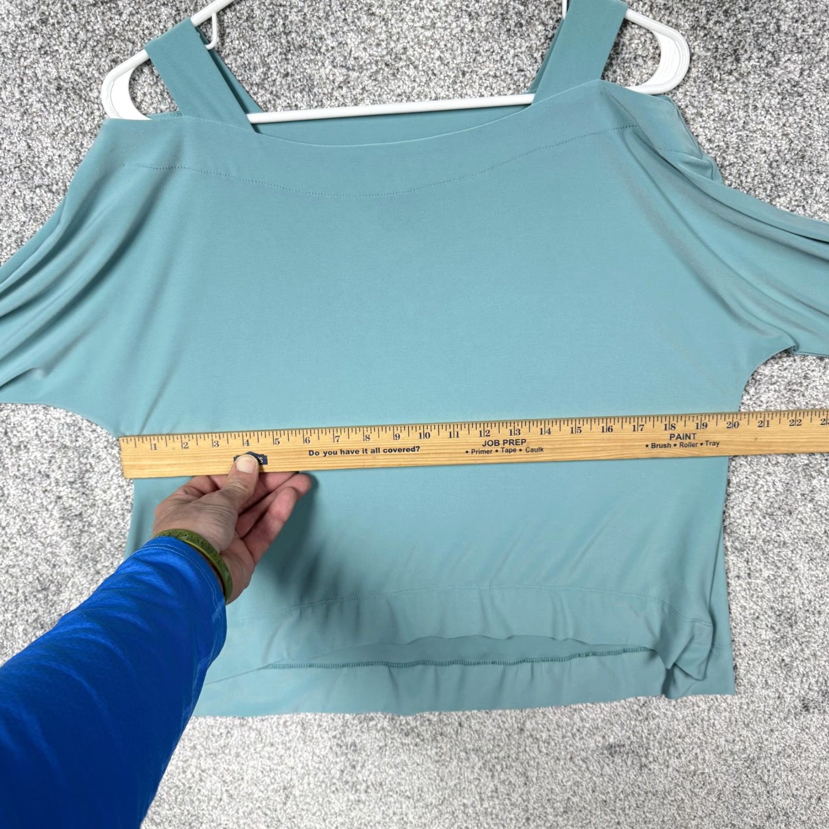 Vintage MarlaWynne Top Womens S Green 3/4 Sleeve Cold Shoulder Relaxed Mermaid T-Shirt off-the-Shoulder Strap Size S / US 4 / IT 40 - 4 Thumbnail