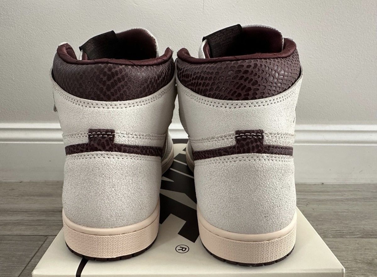 A Ma Maniere × Jordan Brand A Ma Maniere Air Jordan 1 Retro High Sail Burgundy 12 Used Size US 12 / EU 45 - 7 Thumbnail