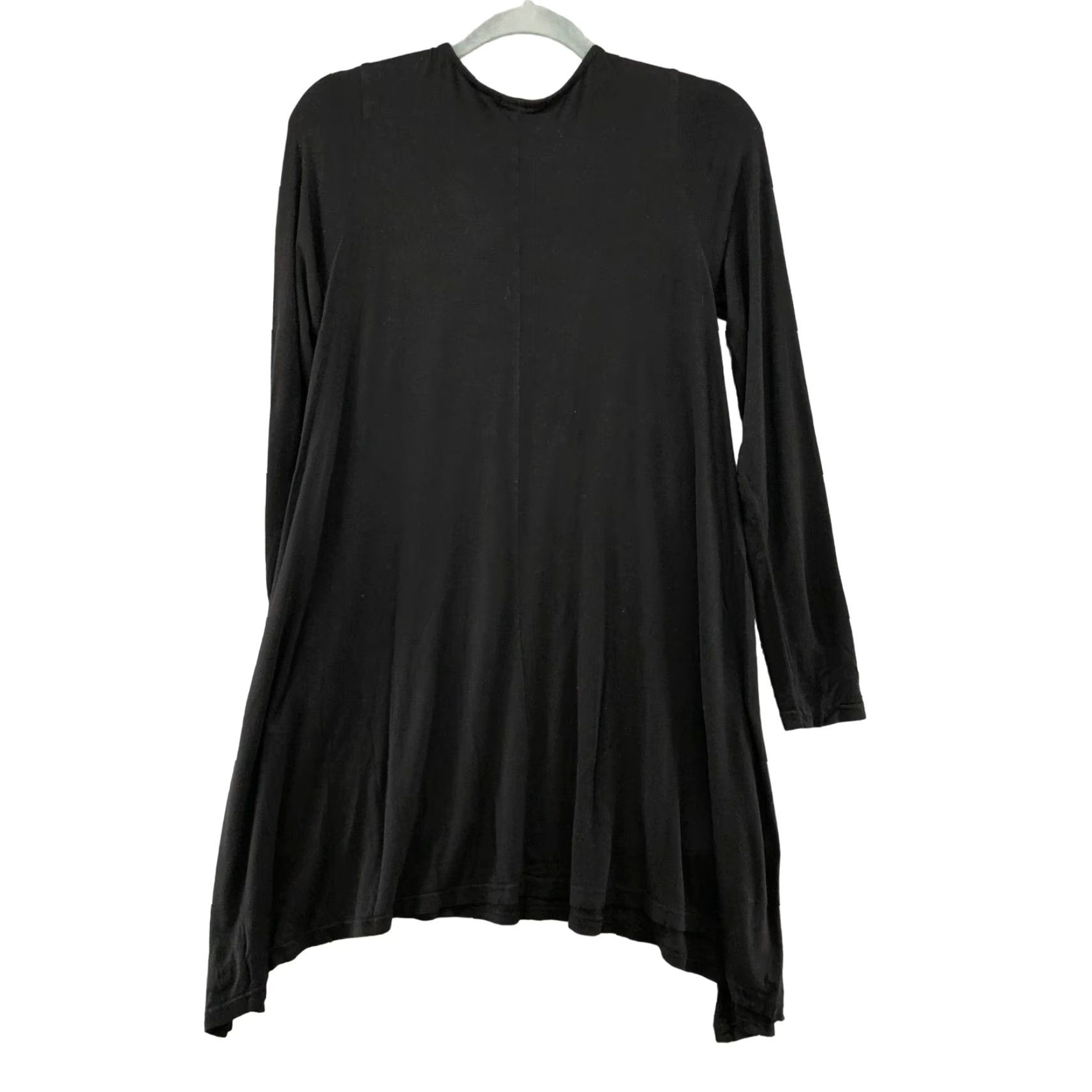 CHOCOOLATE Korean Fashion Black Jersey Knit Asymmetric Tunic Long Sleeve Top Womens S Size S / US 4 / IT 40 - 2 Thumbnail