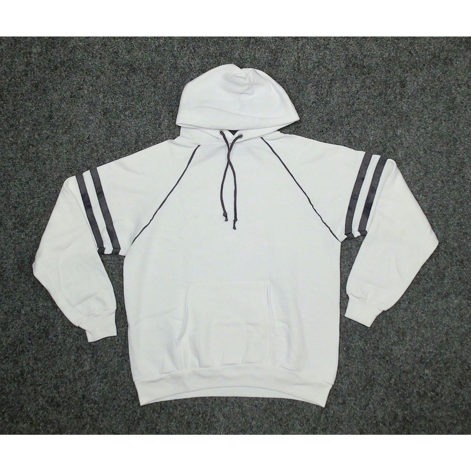 Jerzees 70s Jerzees by Russell Oversized Raglan Striped Hoodie Size L / US 10 / IT 46 - 3 Thumbnail