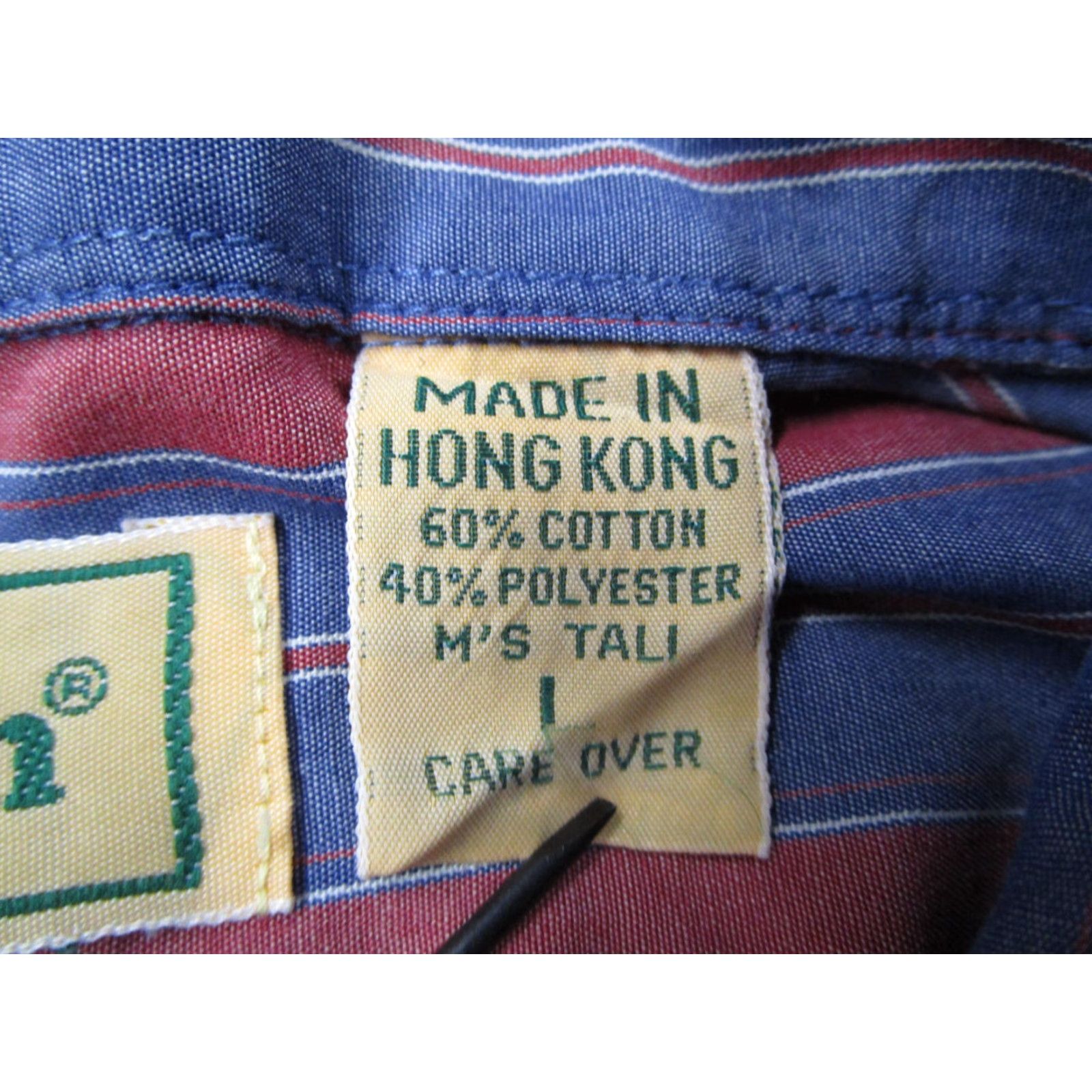 Vintage VINTAGE LL Bean Shirt Mens Tall Large Blue Red Stripe Button Down Hong Kong 80s Size US L / EU 52-54 / 3 - 4 Thumbnail