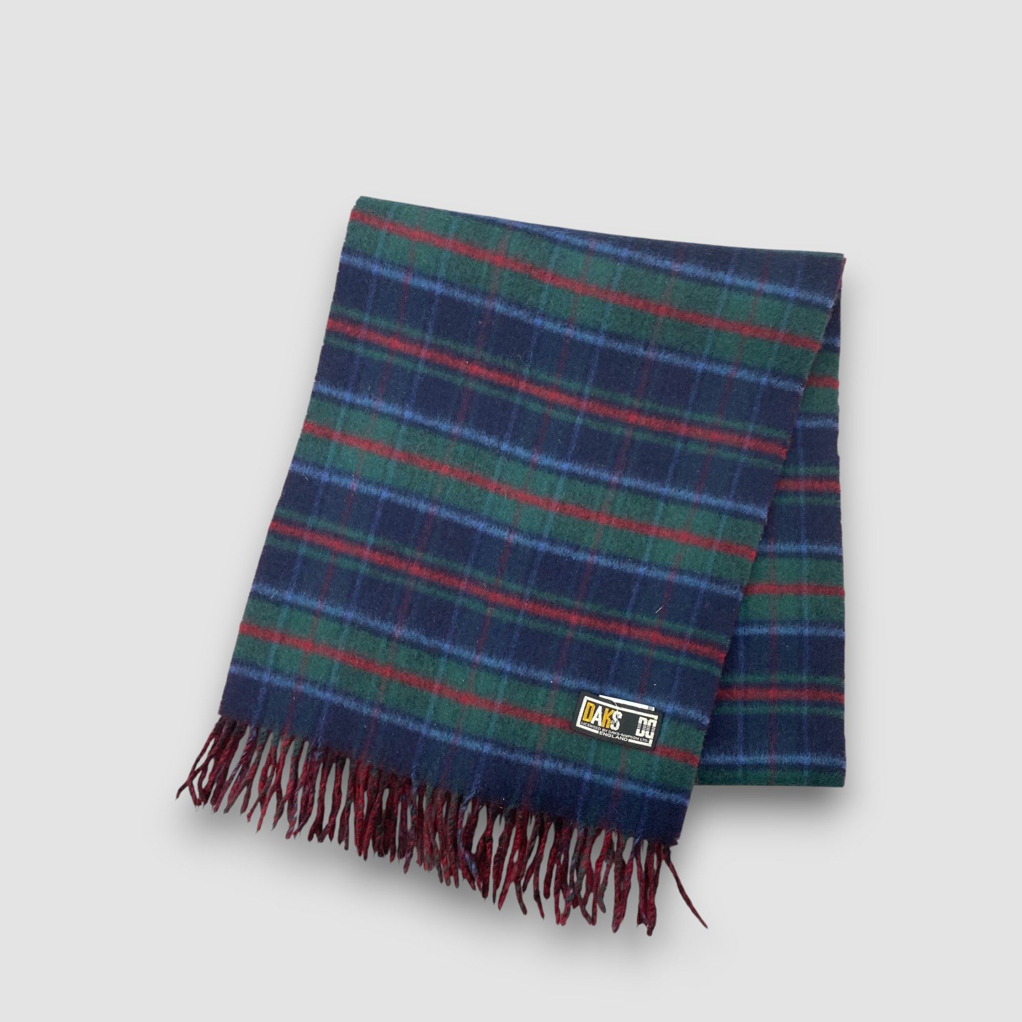 DAKS Vintage DAKS London Scarf Muffler Wool Plaid Fringe Scarves Size ONE SIZE - 3 Thumbnail