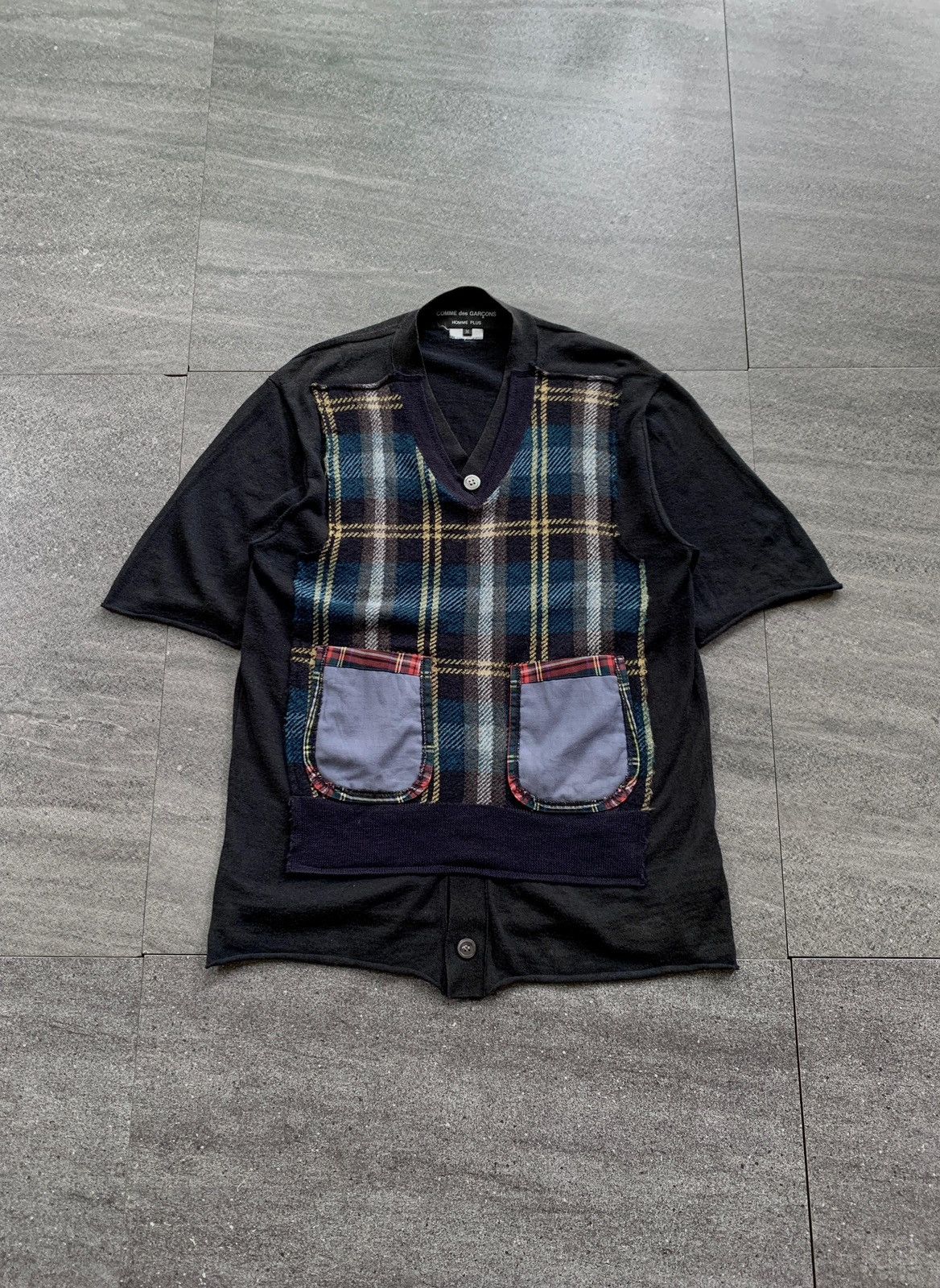 Comme des Garcons Homme Plus Patchwork Knit Tshirt Size US M / EU 48-50 / 2 - 1 Thumbnail
