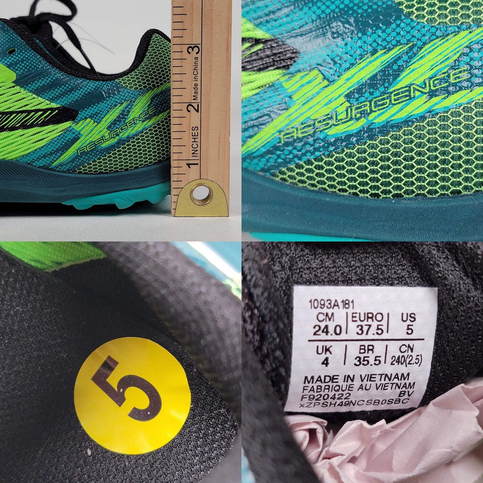 Asics ASICS Resurgence XC Track & Field Spikes 5US Men Green Gecko Size US 5 / EU 37 - 8 Thumbnail