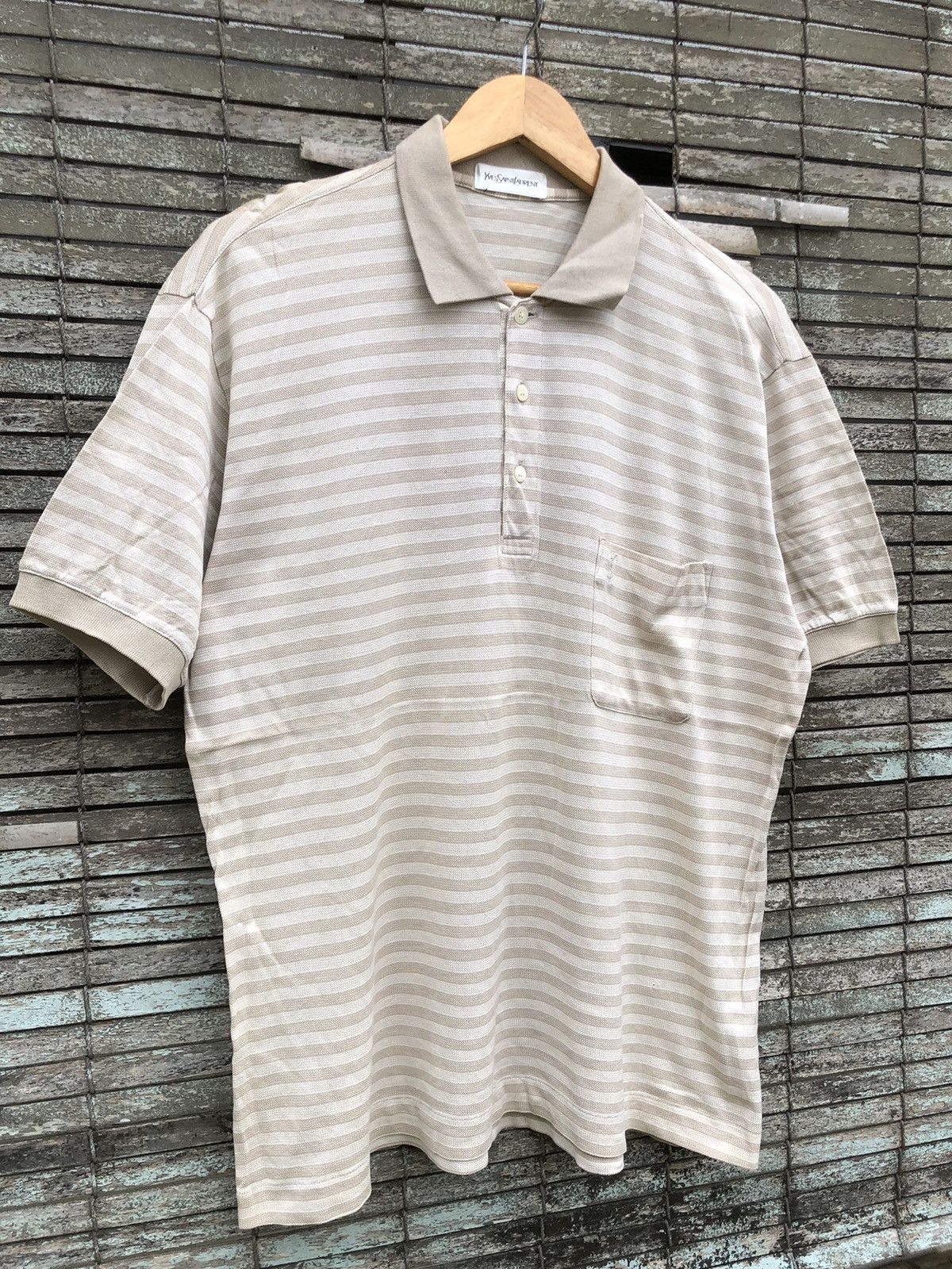Yves Saint Laurent Vintage YSL Yves Saint Laurent Single Pocket Polo Shirt Size US L / EU 52-54 / 3 - 2 Thumbnail