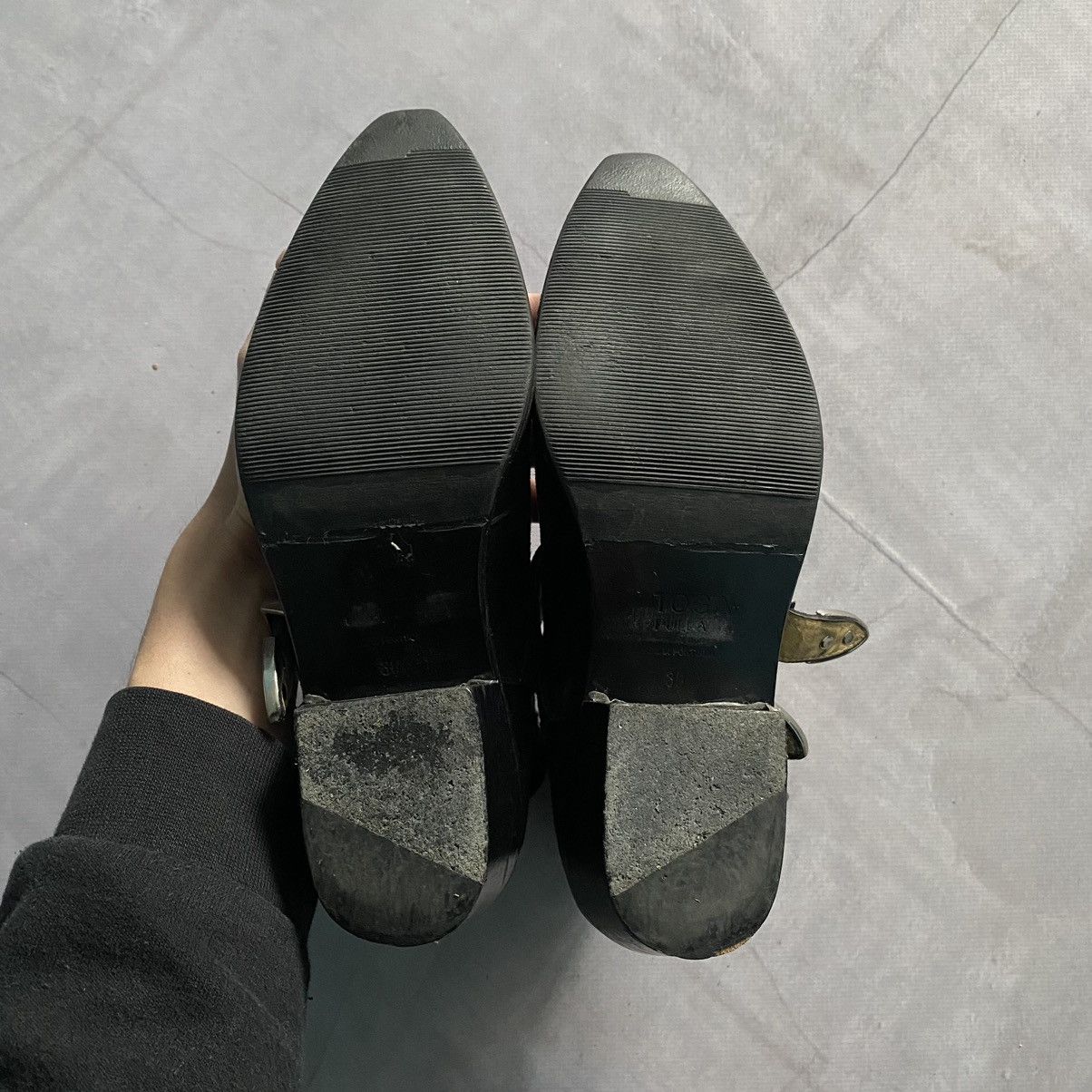 Japanese Brand Japan Toga Pulla Black Suede Four Buckle Western Boots Y2K Size US 8 / IT 38 - 8 Thumbnail