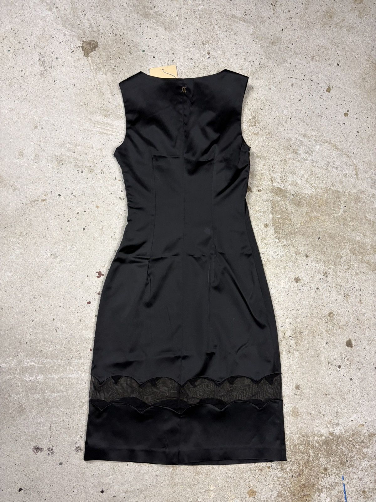 John Galliano John Galliano Black Midi Dress Lace Mesh Trims Size S / US 4 / IT 40 - 2 Thumbnail