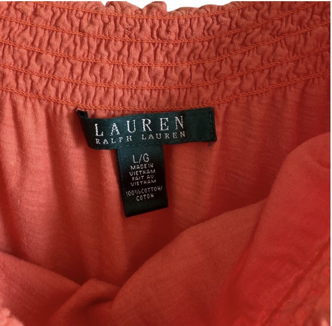 Lauren Ralph Lauren LAUREN RALPH LAUREN RUFFLE HEM SHORT SLEEVE SHIRT TOP SIZE L Size L / US 10 / IT 46 - 4 Thumbnail