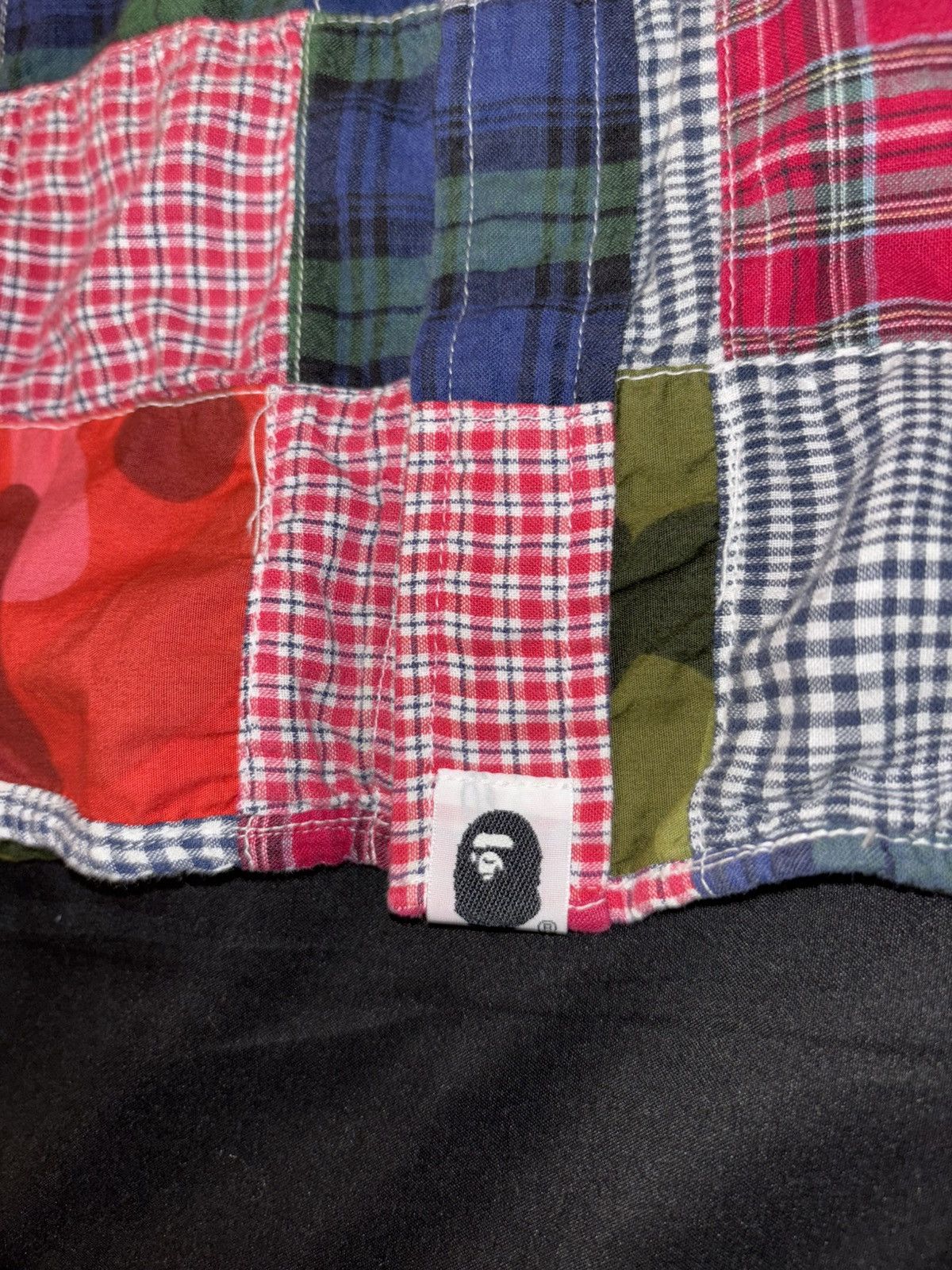 Bape Rare Vintage Nigo Era Camo Plaid Patchwork Button Up Shirt Size US S / EU 44-46 / 1 - 5 Thumbnail