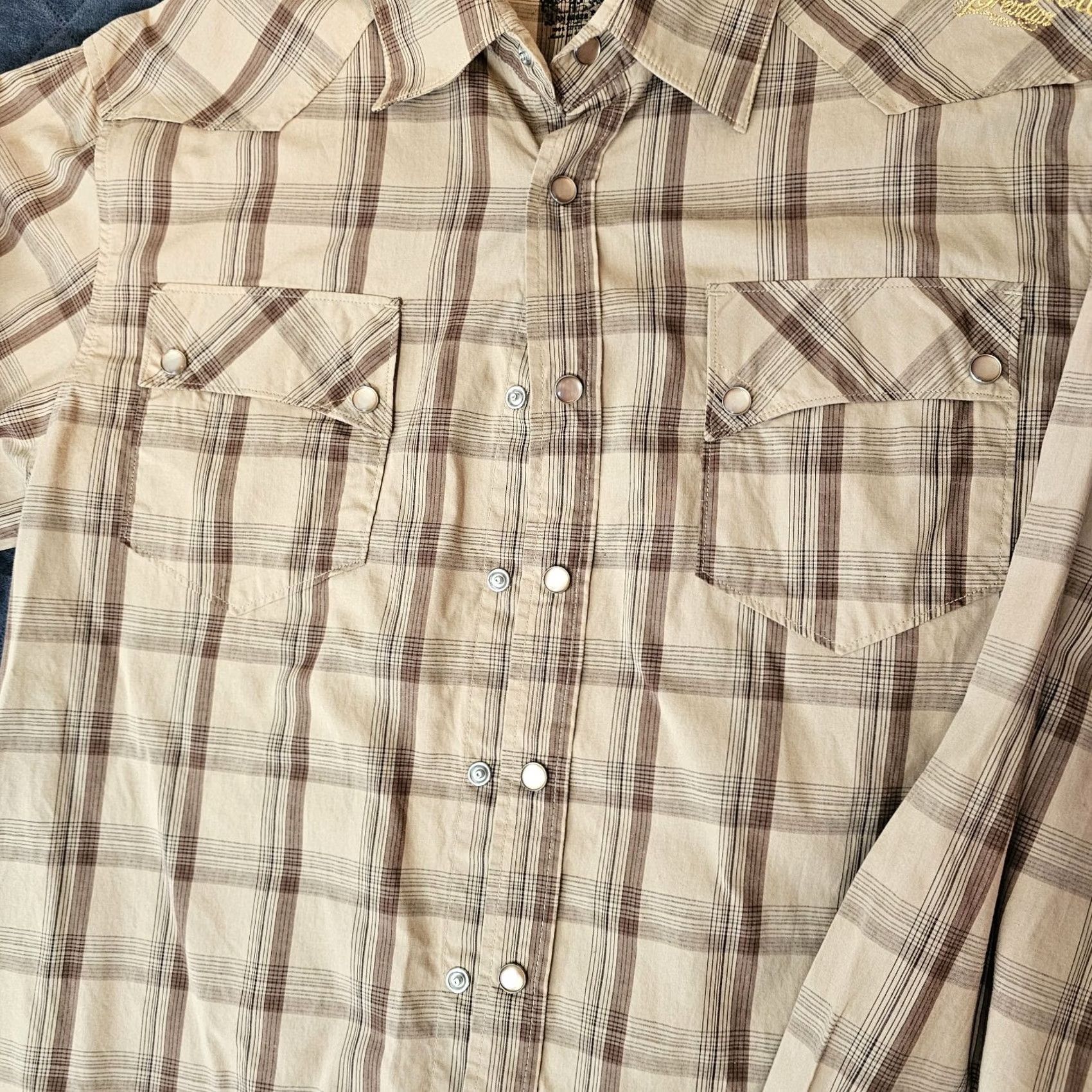 Southpole Southpole Shirt Men L Brown Plaid Long Sleeve Button-Up Pearl Snap Size US L / EU 52-54 / 3 - 4 Thumbnail