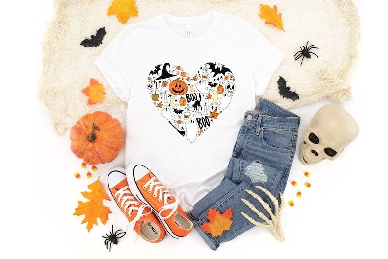 Designer Halloween Doodles Shirt Size L / US 10 / IT 46 - 1 Thumbnail