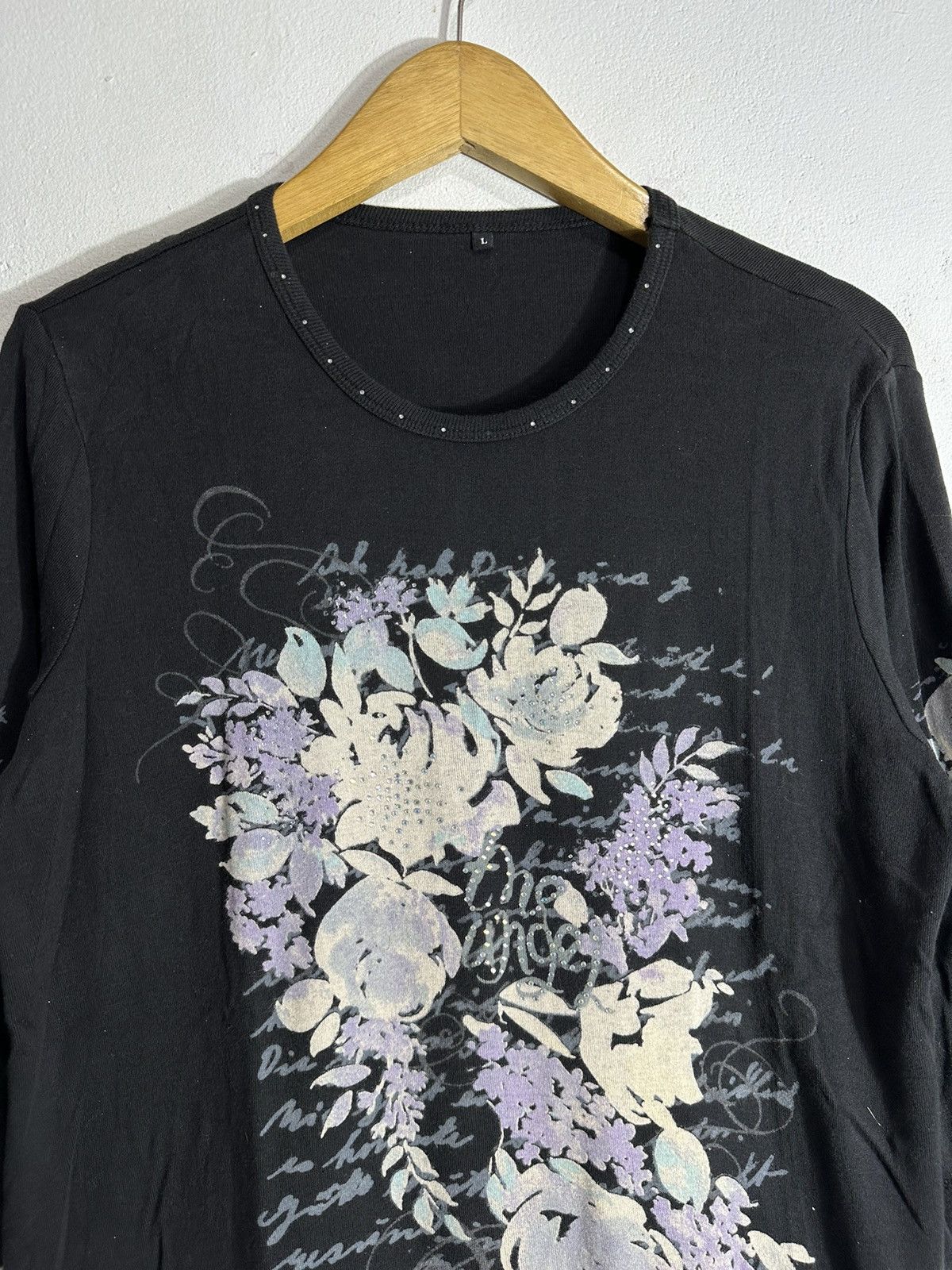 Hysteric Glamour WORLDCLASS STUDDED GLITTER POEM FLOWER LONG SLEEVE TEE Size US M / EU 48-50 / 2 - 3 Thumbnail