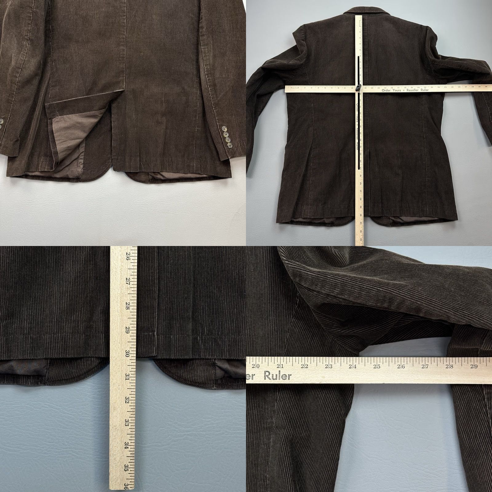 J.Crew VINTAGE J.CREW Jacket Men’s XL Brown Corduroy 3 Button Blazer Coat - Single-Breasted, Notch Lapel, Four-Button Sleeve, Dry Clean Only, Cotton Lining Size 46R - 10 Thumbnail