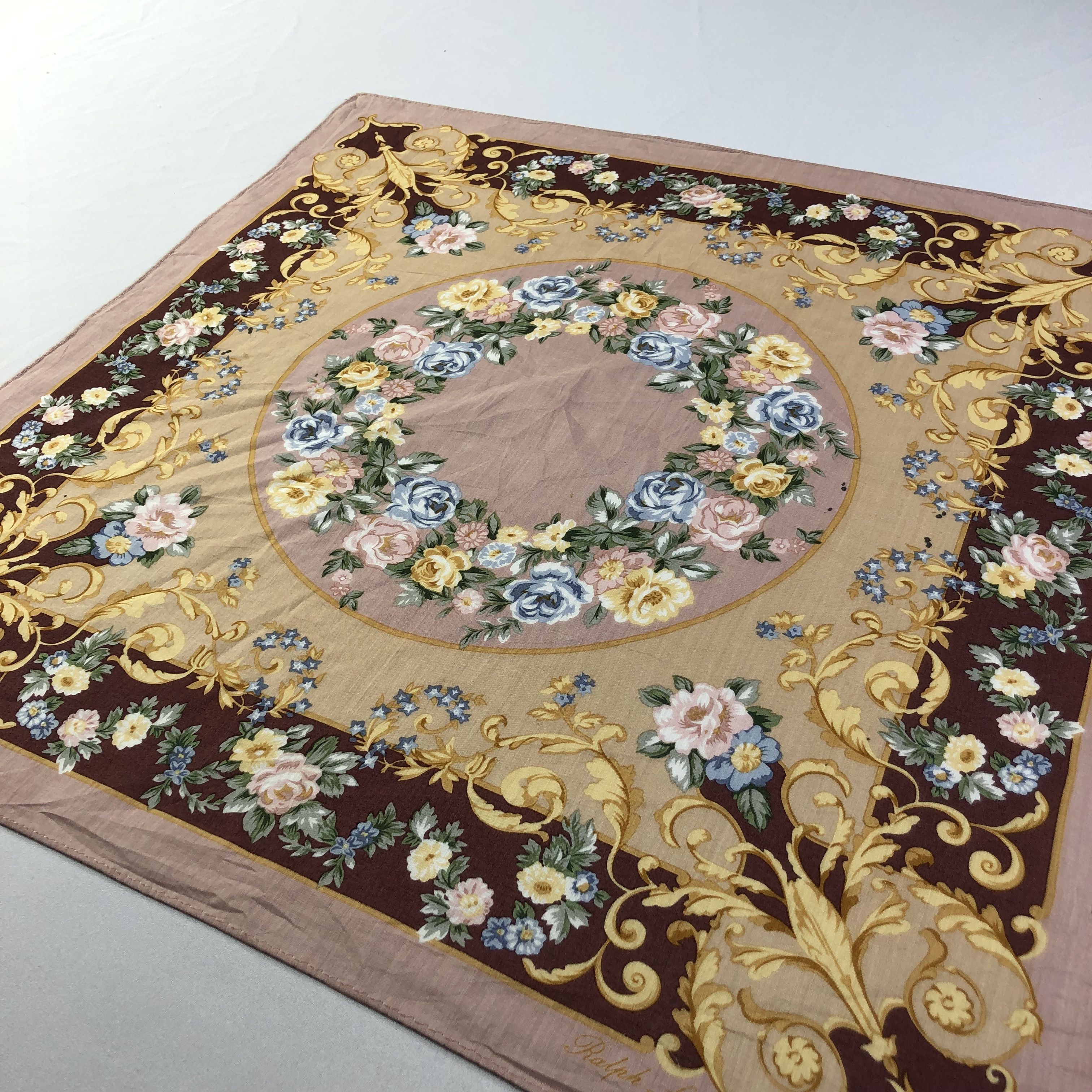 Ralph Lauren × Vintage Ralph Lauren Baroque Handkerchief Neckerchief Bandana H1779 Size ONE SIZE - 3 Thumbnail