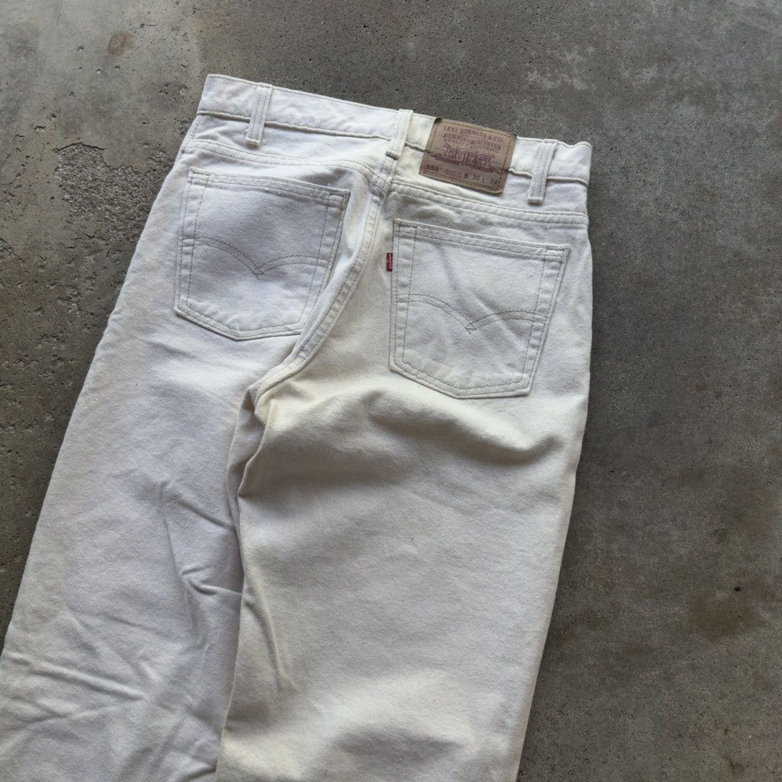 Levi's 90s Levi's 550 Orange Tab White Jeans ERD Grunge RRL Bode Size US 30 / EU 46 - 9 Thumbnail