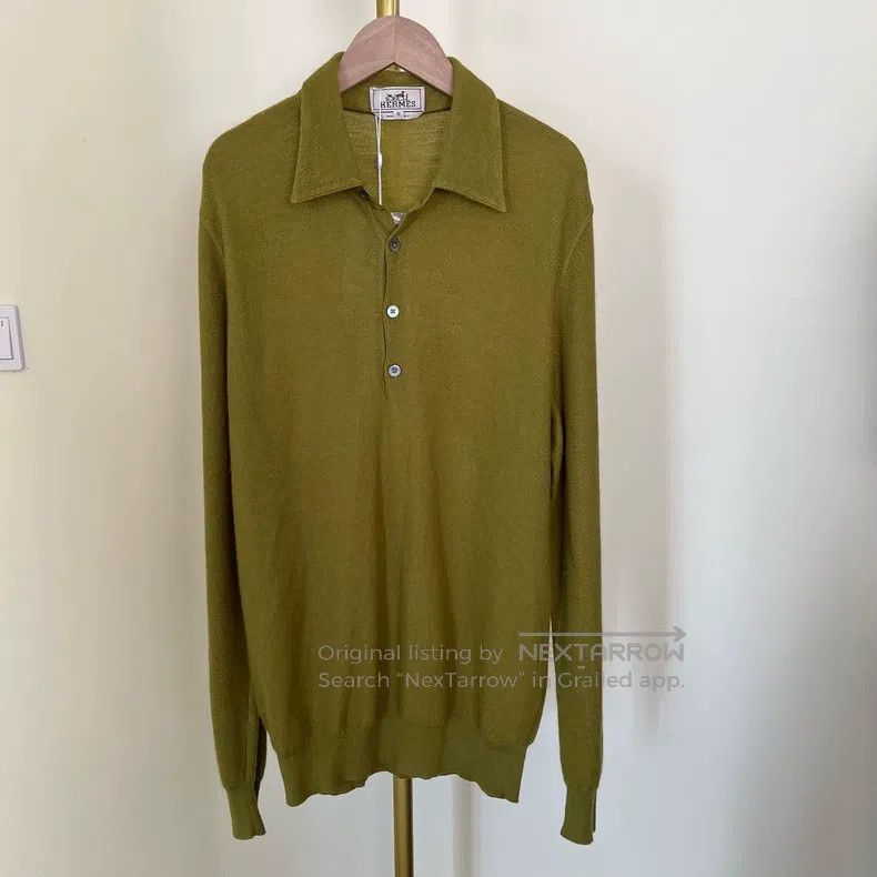 Hermes Hermes Green long-sleeved cashmere sweater Size M / US 6-8 / IT 42-44 - 1 Thumbnail