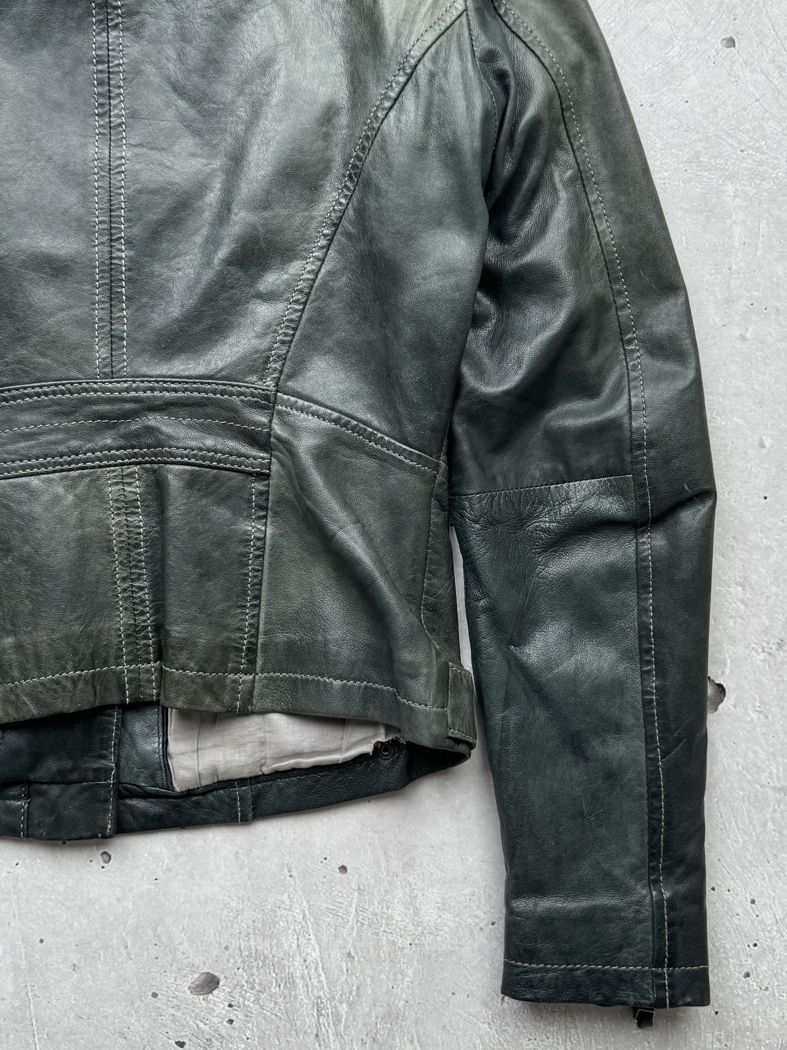 Genuine Leather Vintage Multi Zipped Sheep Leather Jacket Size M / US 6-8 / IT 42-44 - 14 Thumbnail