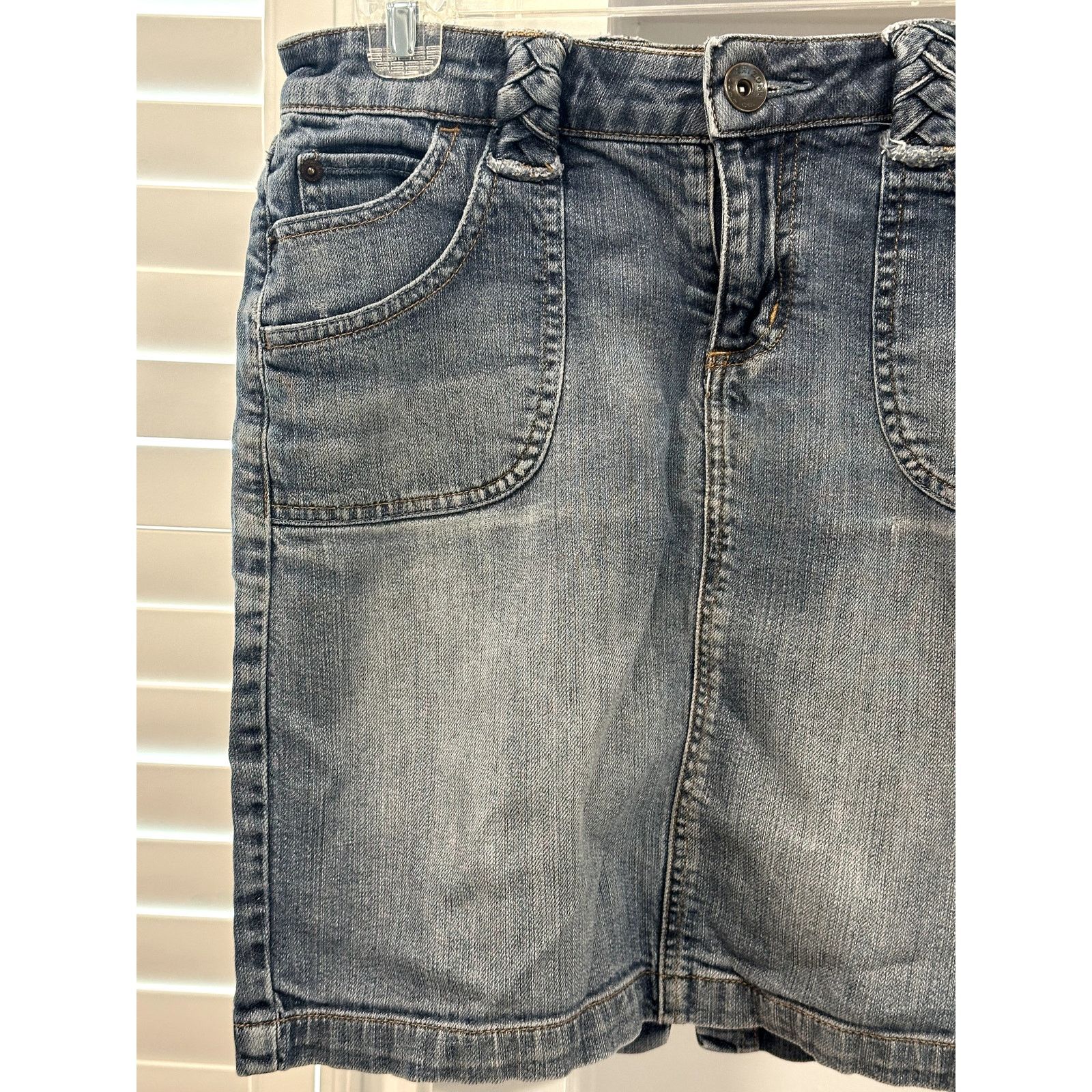 Other Arizona Jeans Co. Women's Jean Skirt Braided Belt Loops 27" Size 27" / US 4 / IT 40 - 2 Thumbnail