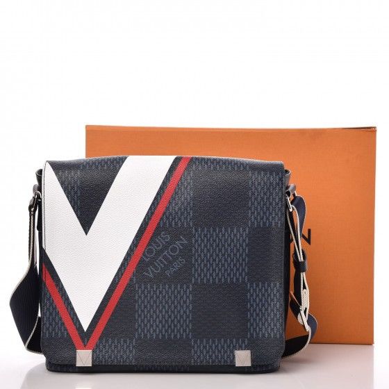 image of Louis Vuitton Damier Latitude America's Cup District Pm in Red, Men's