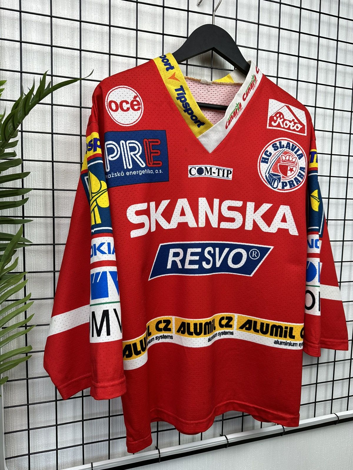 Vintage HC Slavia Praha #15 Stumpel jersey 2004-05 Hockey Men S Red Size US S / EU 44-46 / 1 - 4 Thumbnail