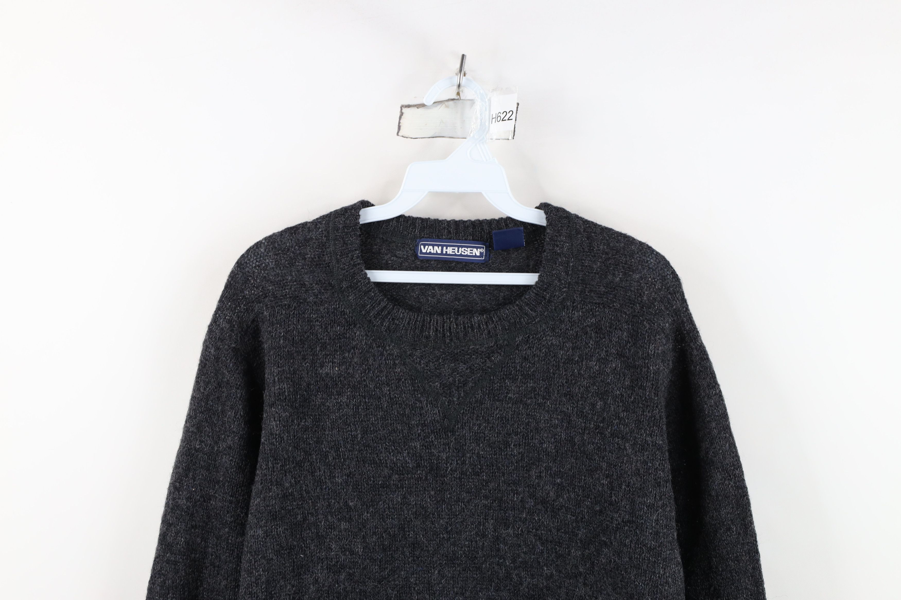 Vintage Vintage 90s Streetwear Wool Knit Crewneck Sweater Dark Gray Size US L / EU 52-54 / 3 - 2 Thumbnail