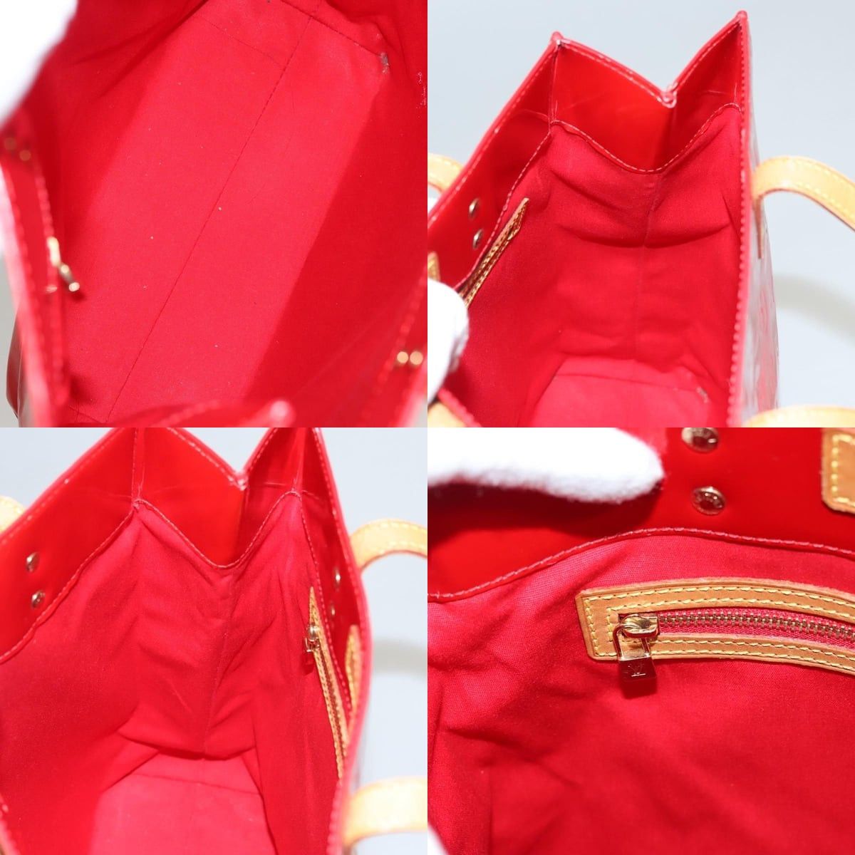 Louis Vuitton LOUIS VUITTON Monogram Vernis Reade MM Hand Bag Red Rouge Size ONE SIZE - 12 Thumbnail