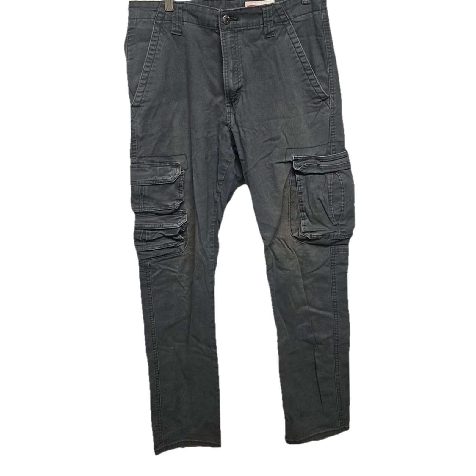 Wrangler Wrangler Gray Pants Men Slim Fit Army Military Utility Tapered Leg 30x29 Cargo Pocket Twill Cotton Button Zip Flat Front Mid Rise Size US 30 / EU 46 - 2 Thumbnail