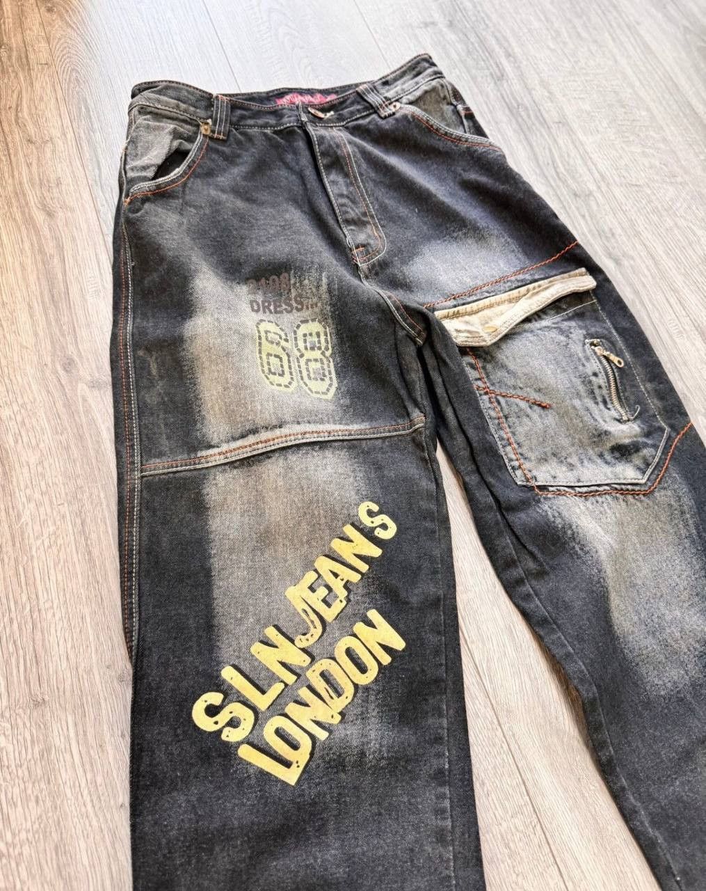 Vintage Baggy Cyber Wing Denim Sequin Jeans Vintage 31 Size Size US 31 - 14 Thumbnail