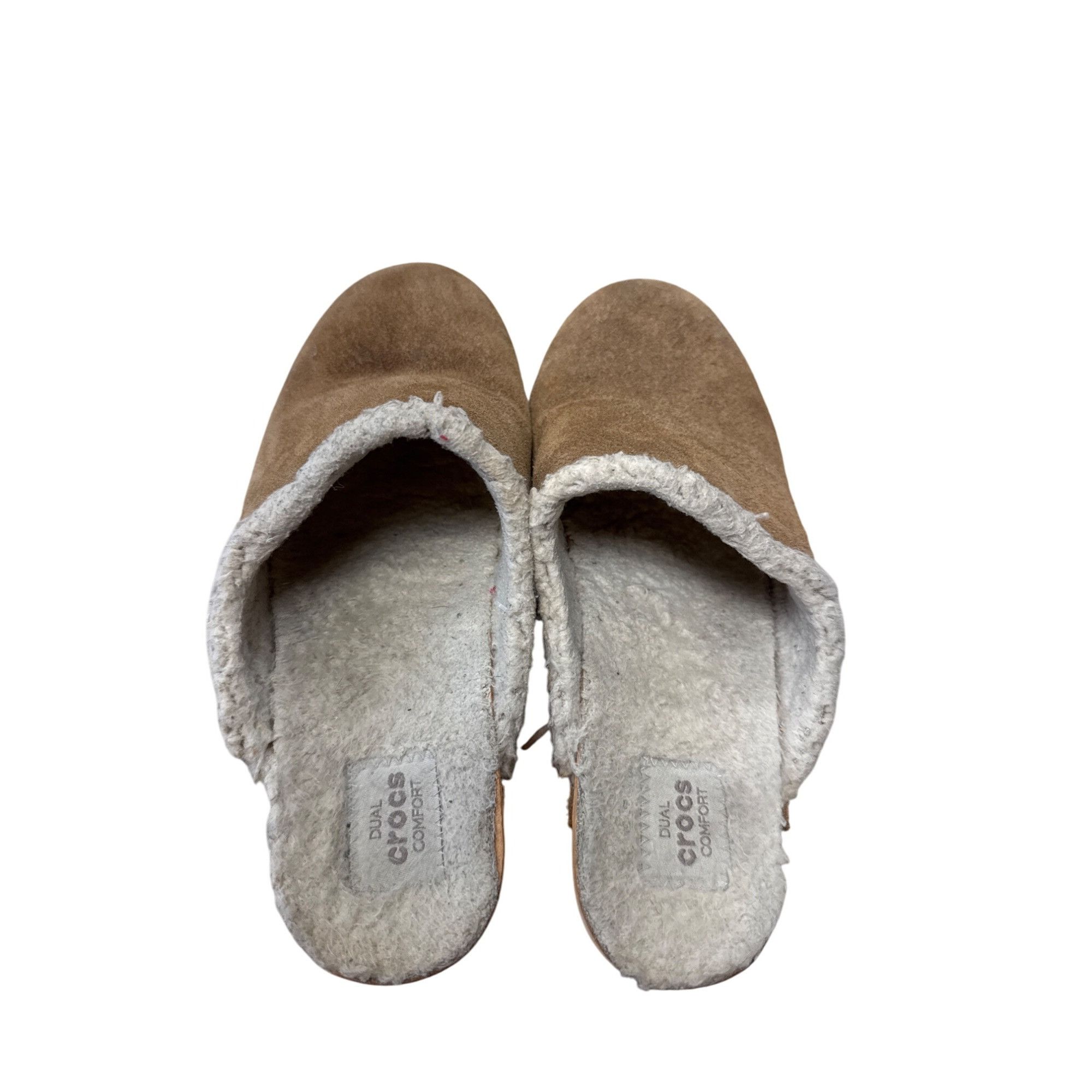 Crocs Womens Crocs Brown Faux Fur Lined Leather Suede Slip-On Clog Size US 7 / IT 37 - 5 Thumbnail