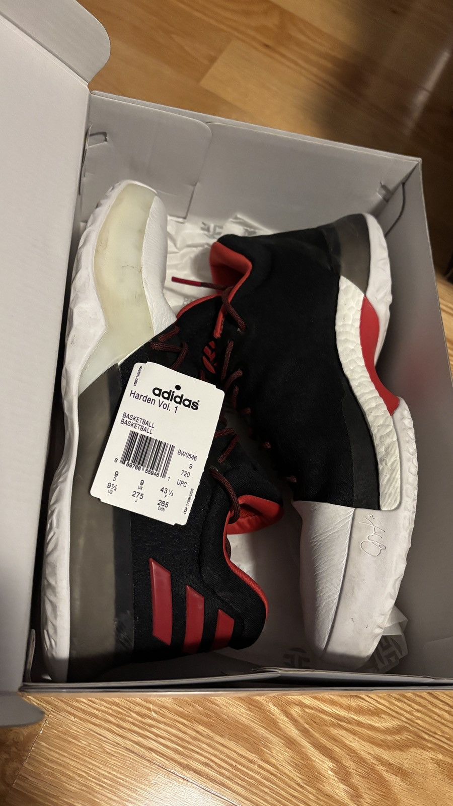 Adidas ADIDAS HARDEN 1 OG BRED SZ 9.5 Size US 9.5 / EU 42-43 - 1 Thumbnail