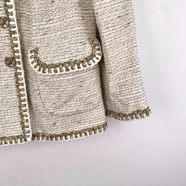 Chanel Chanel 18C Greek Series Beige Gold Edge Cotton Long-sleeve Size XS / US 0-2 / IT 36-38 - 4 Thumbnail