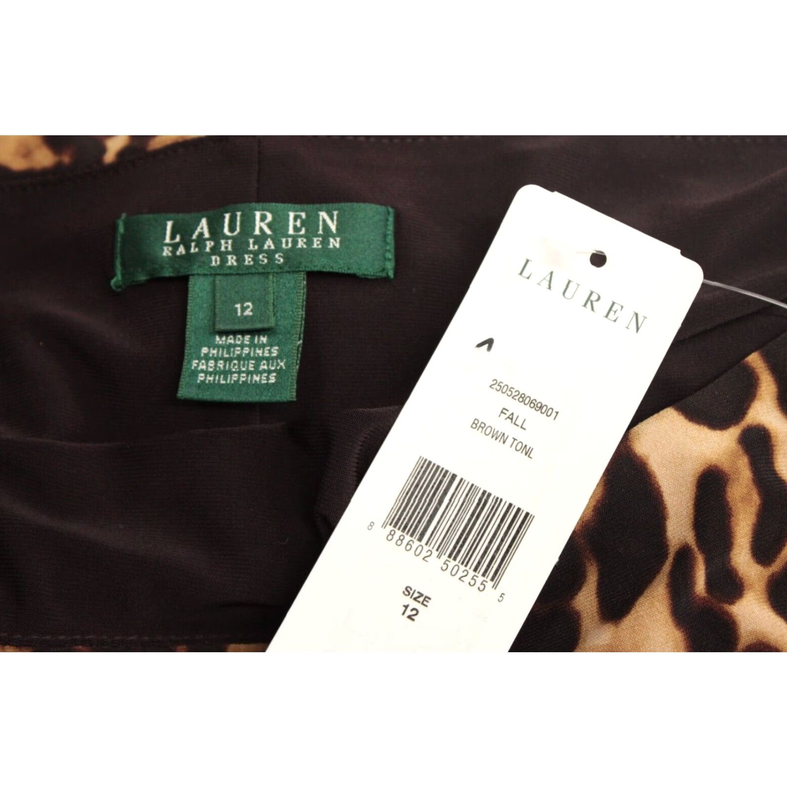 Ralph Lauren Lauren Ralph Lauren Sheath Dress Womens 12 Brown Leopard Print Stretch Party Size XL / US 12-14 / IT 48-50 - 5 Thumbnail