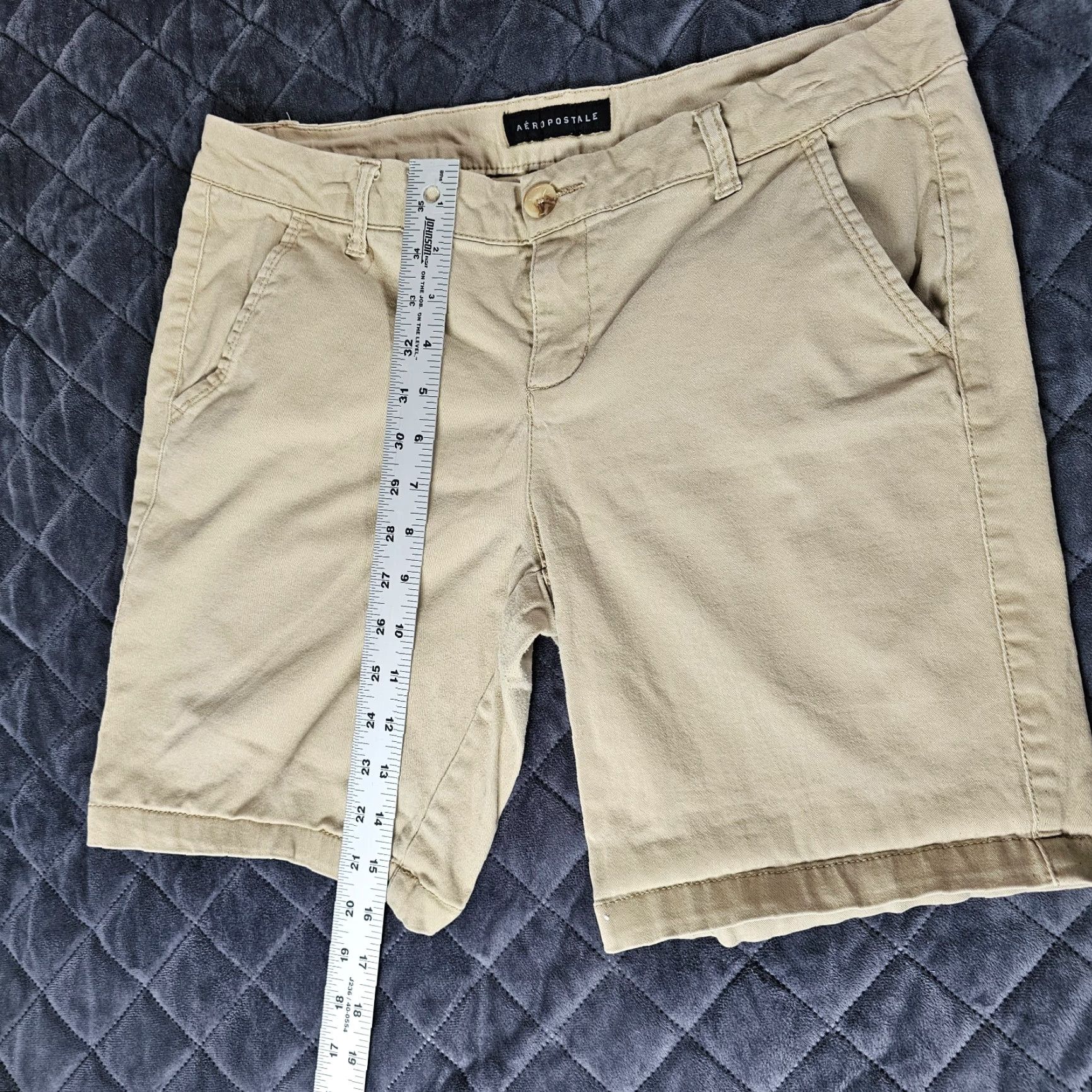 Aeropostale AEROPOSTALE Bermuda Shorts Women 10 Flat-Front Beige Khaki Brown Bermuda Style Regular Size 10 Womens Size 32" / US 10 / IT 46 - 4 Thumbnail