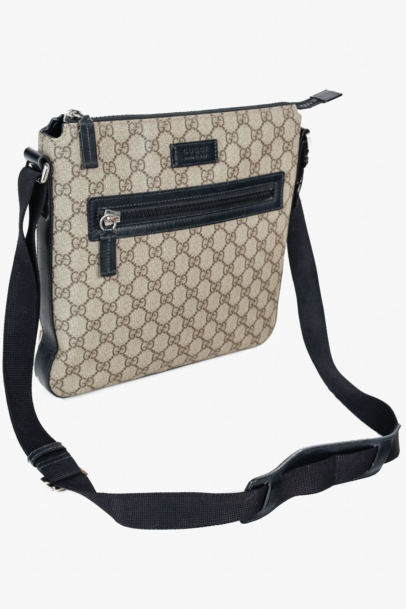 Gucci Gucci GG Supreme Monogram Leather Trim Flat Messenger Bag Size ONE SIZE - 6 Thumbnail