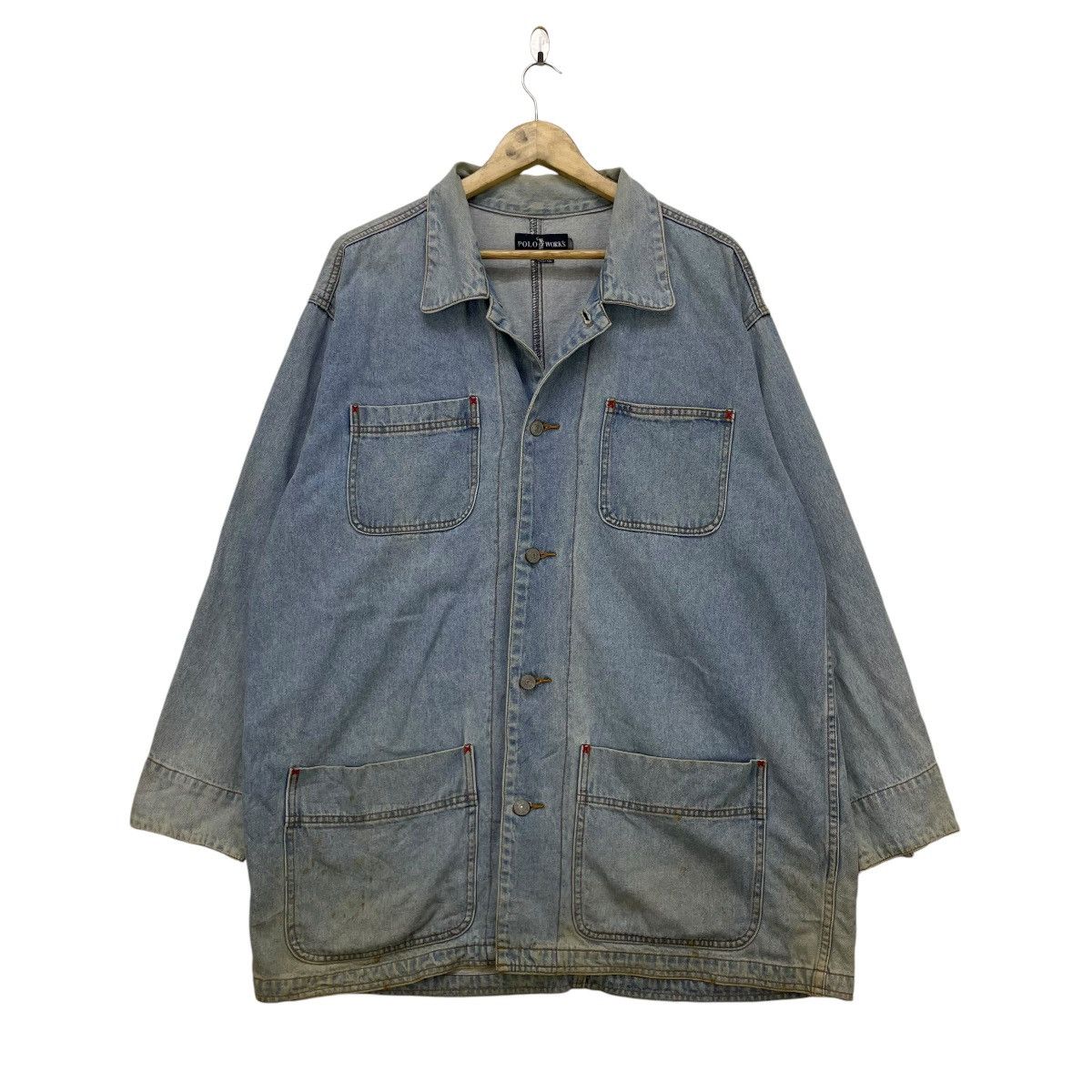 U.S. Polo Assn. 💥Vintage Polo Work Denim Worker Jacket Size US L / EU 52-54 / 3 - 1 Thumbnail