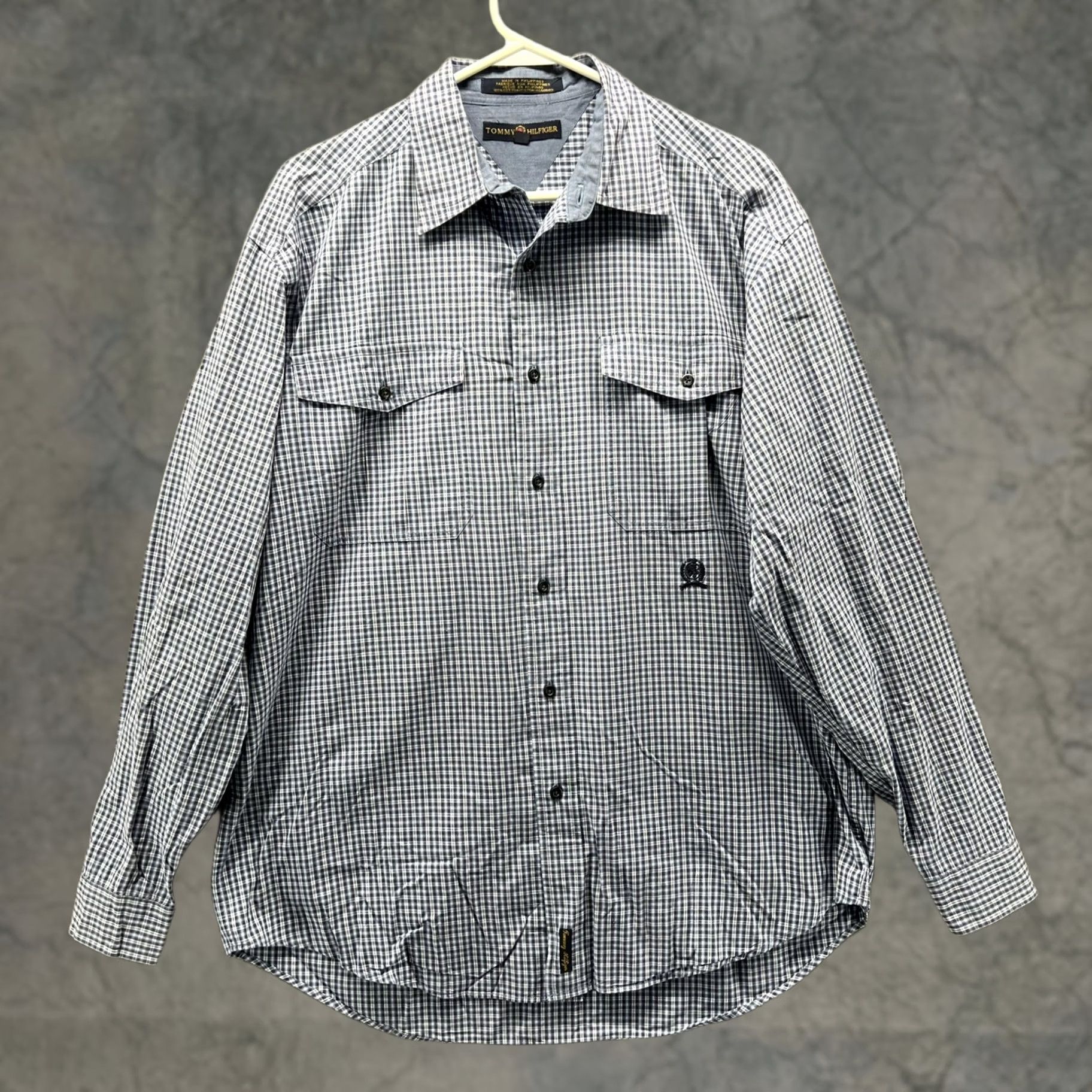 Tommy Hilfiger Tommy Hilfiger Shirt Mens Medium Blue Plaid Long Sleeve Button-Down Cotton Size US M / EU 48-50 / 2 - 1 Thumbnail
