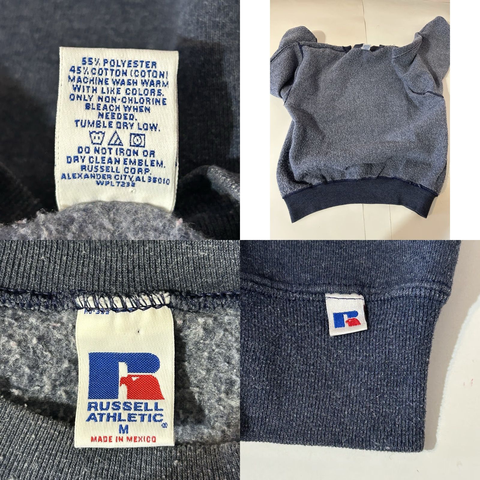 Russell Athletic VINTAGE Russell Athletic Sweatshirt Fleece Pullover Men M Dark Blue Y2K Logo Crew Neck Long Sleeve Size US M / EU 48-50 / 2 - 9 Thumbnail