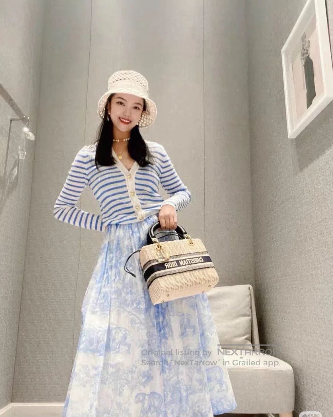 Dior Dior Blue White Striped Knit Cardigan. Size XS / US 0-2 / IT 36-38 - 8 Thumbnail