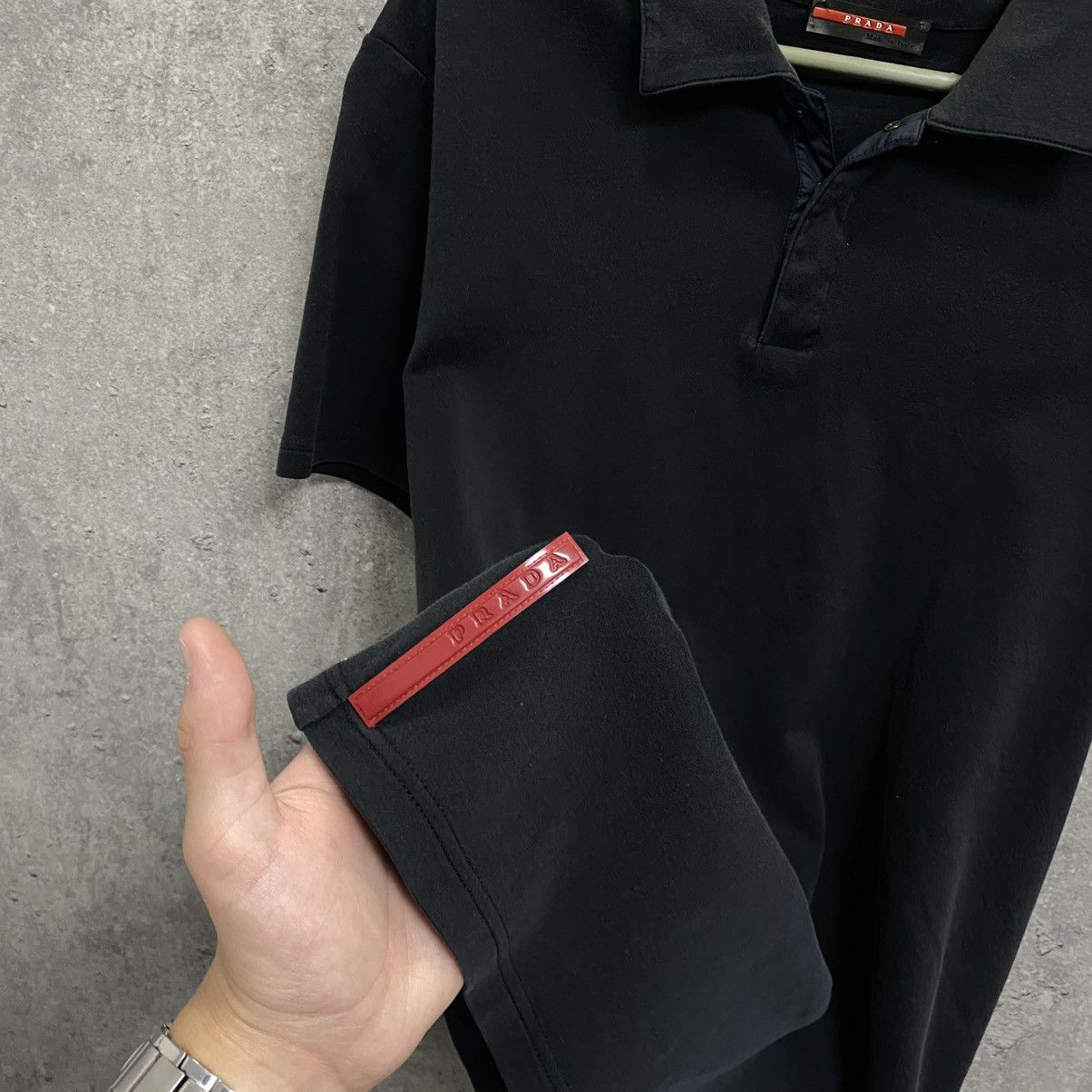 Prada Prada Polo T-Shirt Vintage Red Tab Logo Size US L / EU 52-54 / 3 - 5 Thumbnail