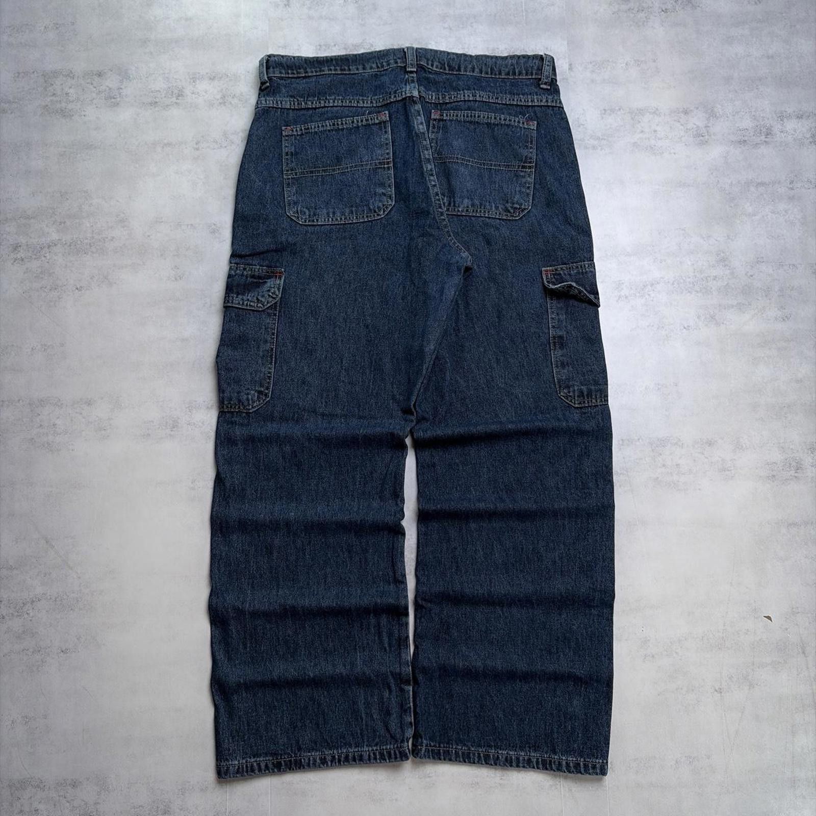 Wrangler Y2K Dark Wash Wrangler Grunge Baggy Skater Cargo Denim Jeans Size 32" / US 10 / IT 46 - 1 Thumbnail