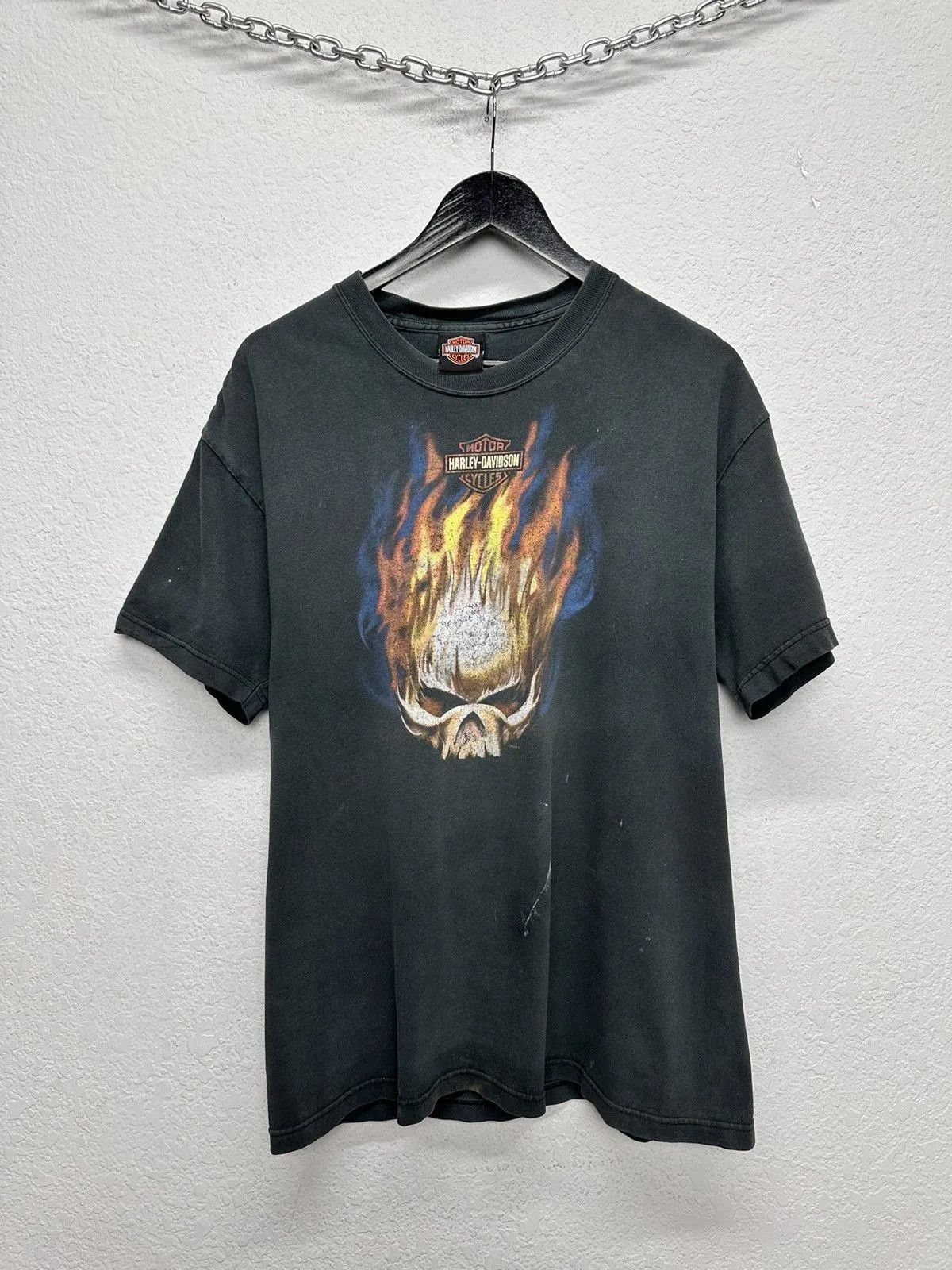Harley Davidson Harley Davidson T-shirt Vintage Black Faded Moto Leather Size US M / EU 48-50 / 2 - 2 Thumbnail