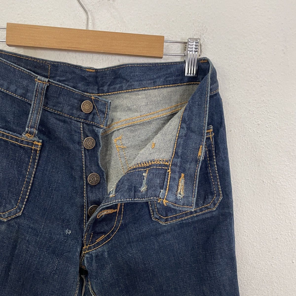 20471120 Vintage Big Stone Bush Pants Flare Denim Jeans Size 28" / US 6 / IT 42 - 2 Thumbnail