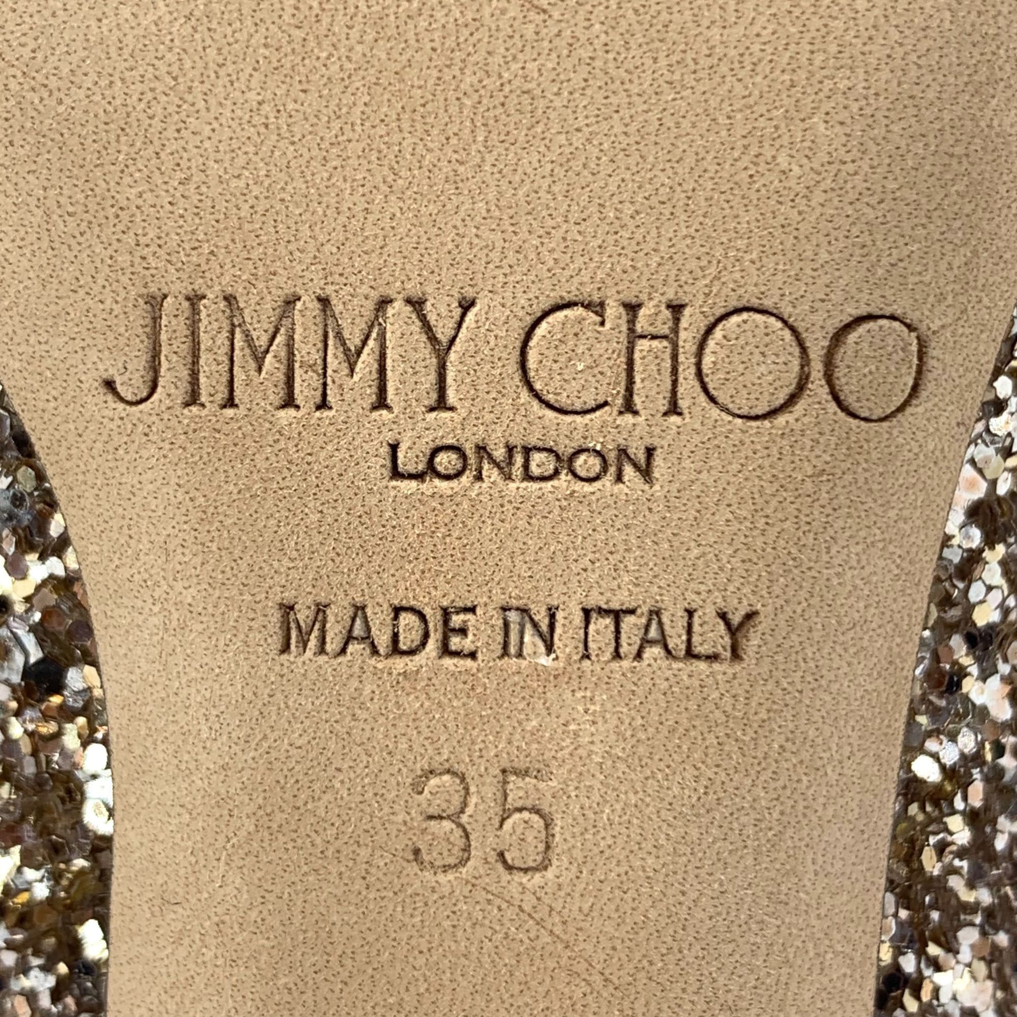 Jimmy Choo Jimmy Choo Gold Sparkling Stiletto Heels (Size 35) Size US 5 / IT 35 - 3 Thumbnail
