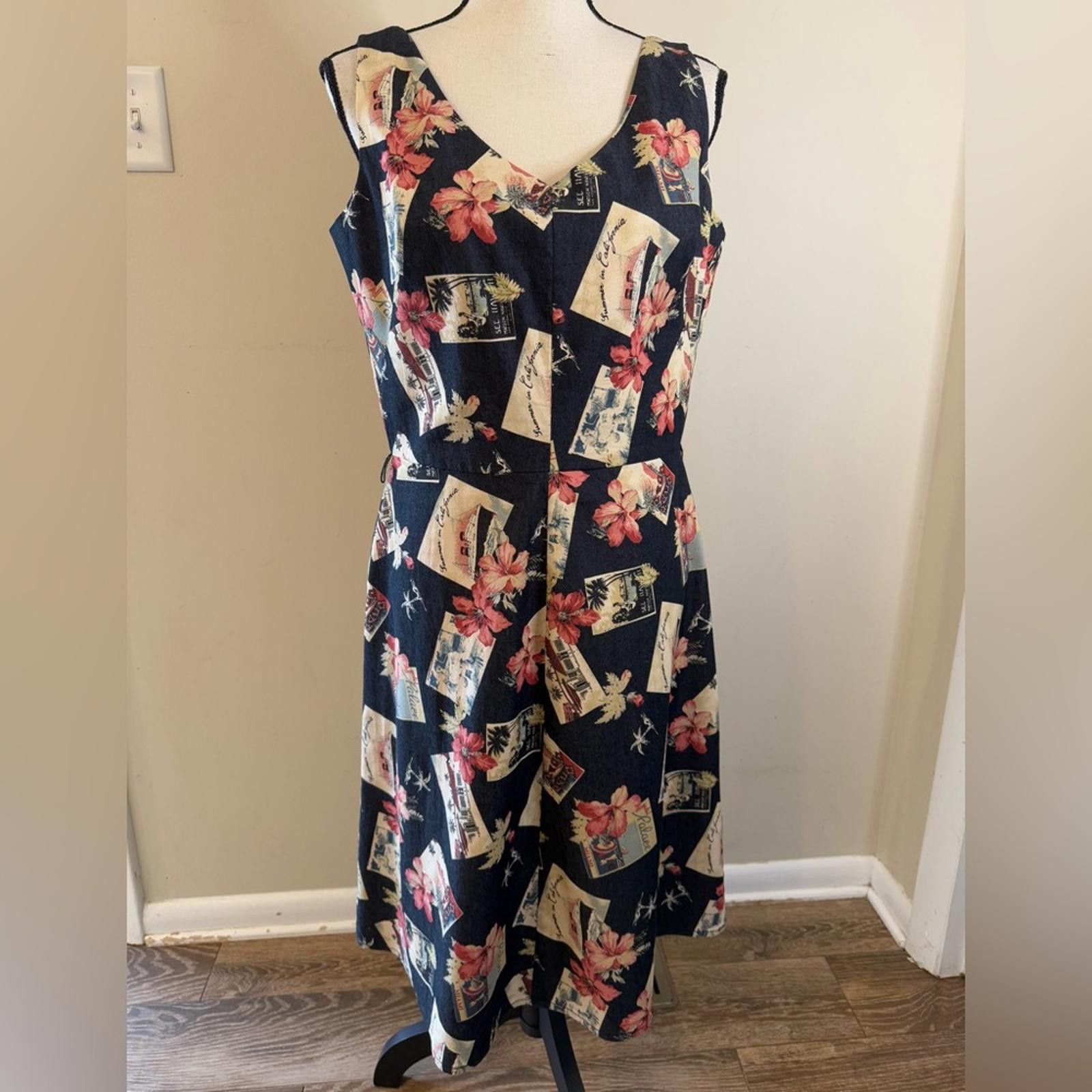 Other Citrine Hawaiian floral print sleeveless midi dress SZ 12 Size XL / US 12-14 / IT 48-50 - 1 Thumbnail