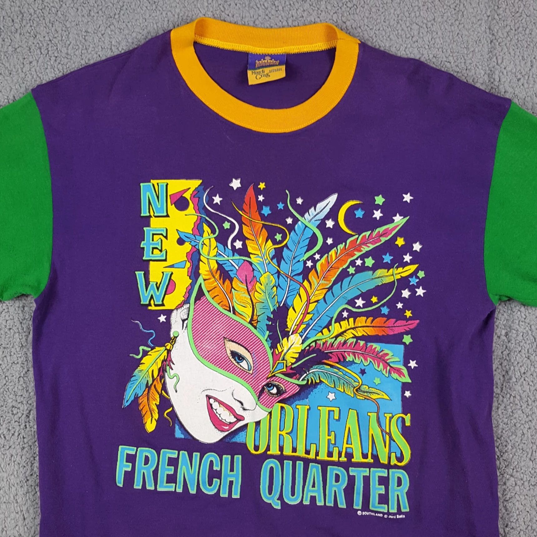 Vintage VINTAGE 90s Marti Gras New Orleans T-Shirt Men Small Purple Festival USA Cotton Embroidered Logo Retro Y2K Size US S / EU 44-46 / 1 - 2 Thumbnail
