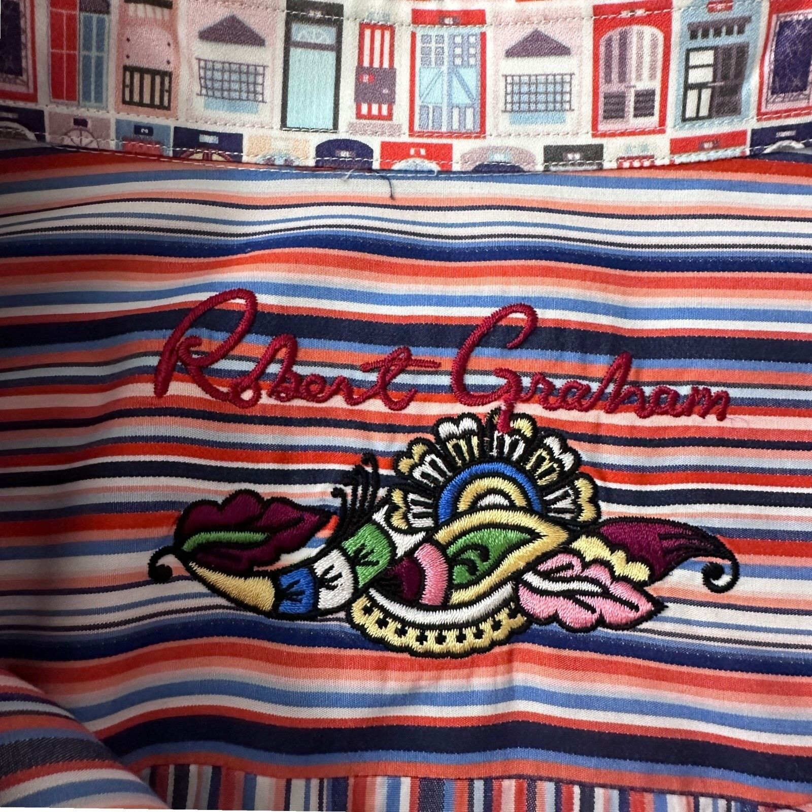 Robert Graham Robert Graham Shirt 3XL Multi Striped Doors Flip Cuff Button Size US XXL / EU 58 / 5 - 7 Thumbnail