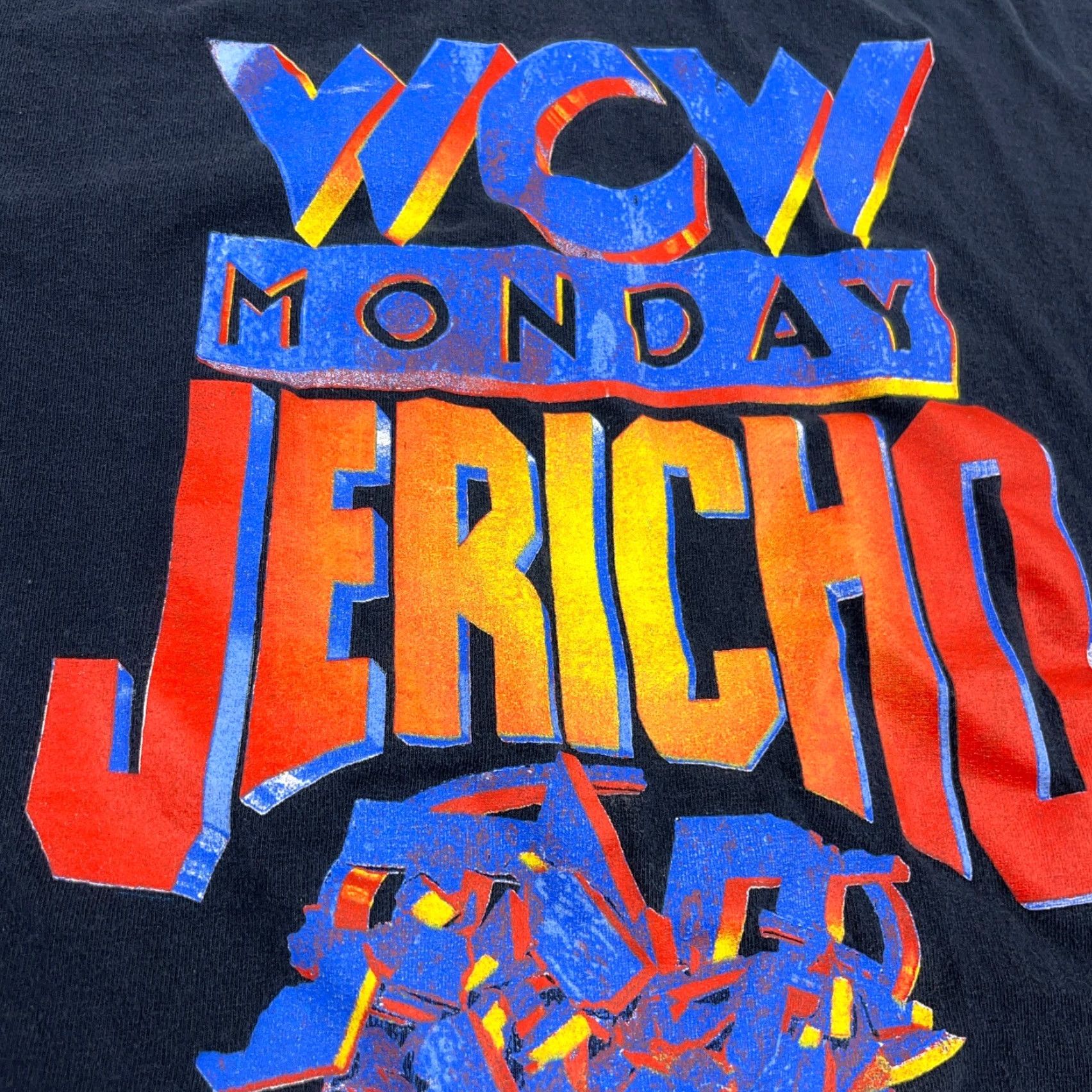 AAA VINTAGE WCW Nike Shirt Men XL Black Tee Chris Jericho Nitro Wrestling 90s Adult Faded Size US XL / EU 56 / 4 - 7 Thumbnail