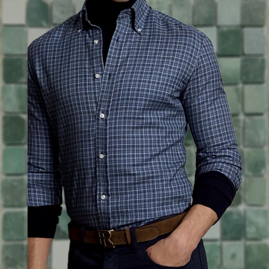 Ralph Lauren Purple Label Ralph Lauren Purple Label Shirt Men 2XL Blue Plaid Button-Up Collared NWT Made in Italy Size US XXL / EU 58 / 5 - 1 Thumbnail