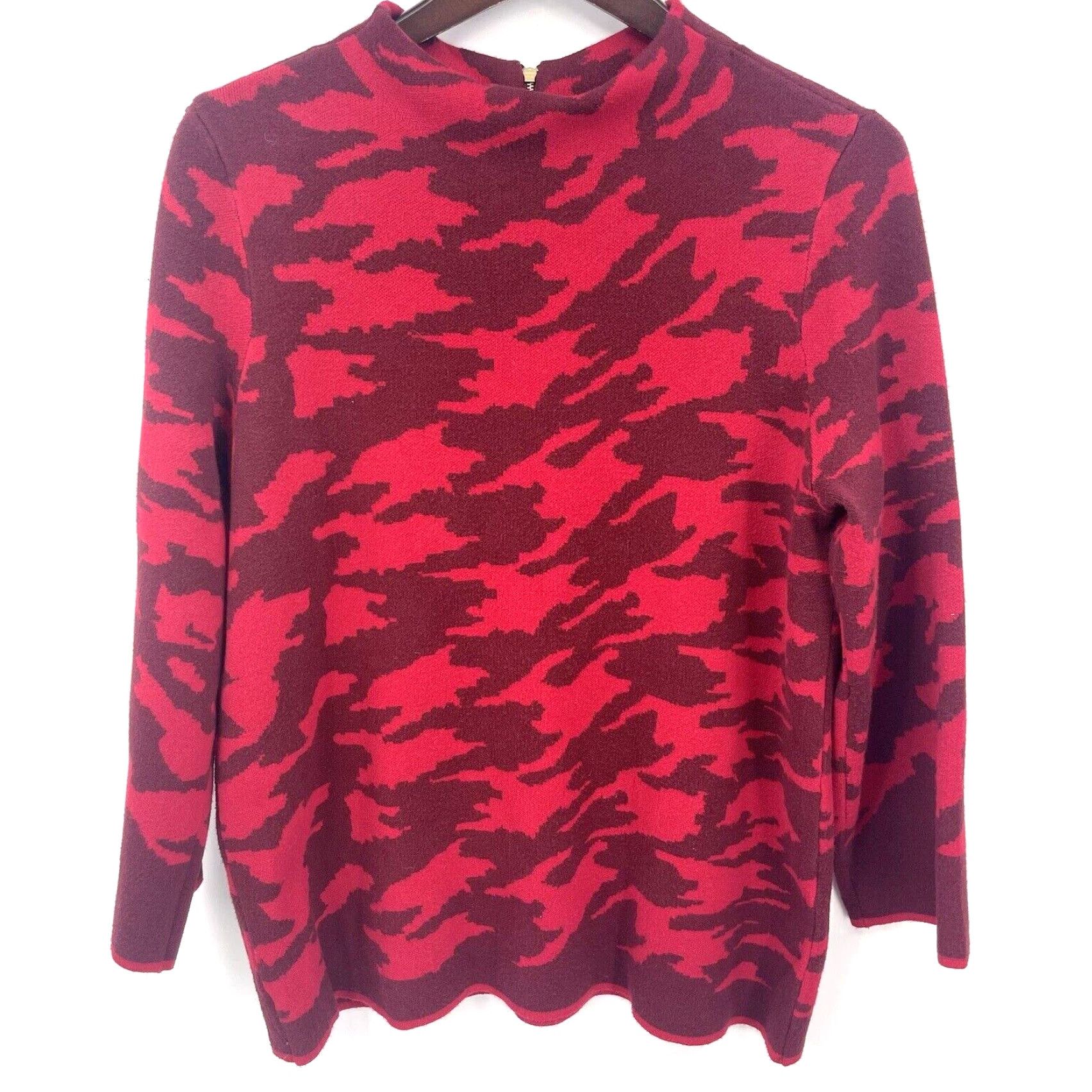 Vintage Chicos Sweater Womens L Back Zip Mock-Neck Casual Knit Red Vintage No (adjust to rules) Size L / US 10 / IT 46 - 2 Thumbnail